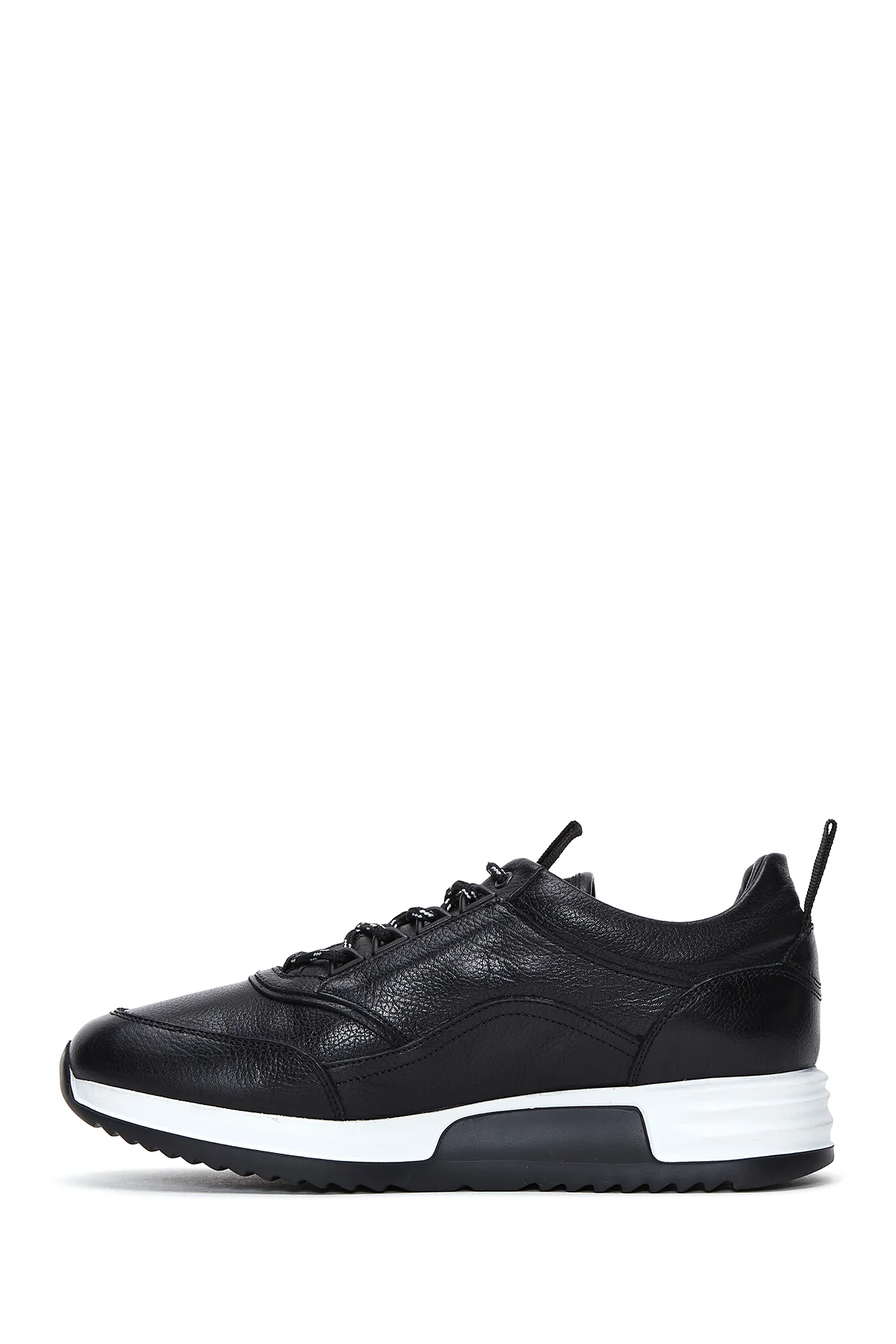 Erkek Siyah Deri Sneaker - Image 2
