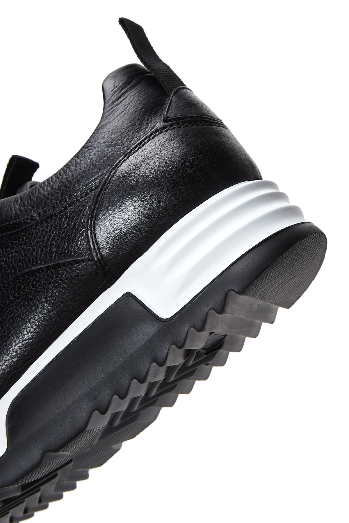 Erkek Siyah Deri Sneaker - Image 8