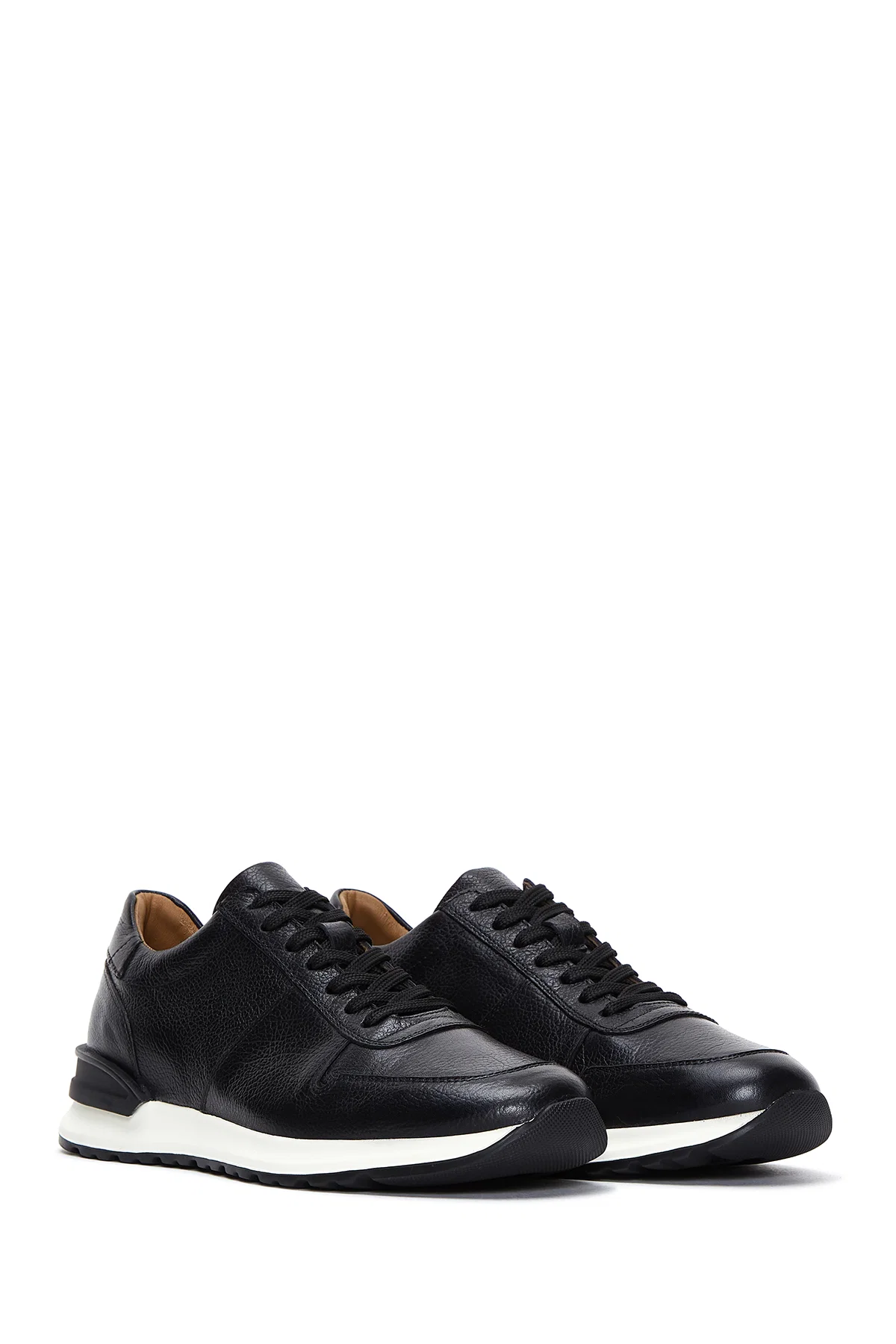 Erkek Siyah Deri Sneaker - Image 3
