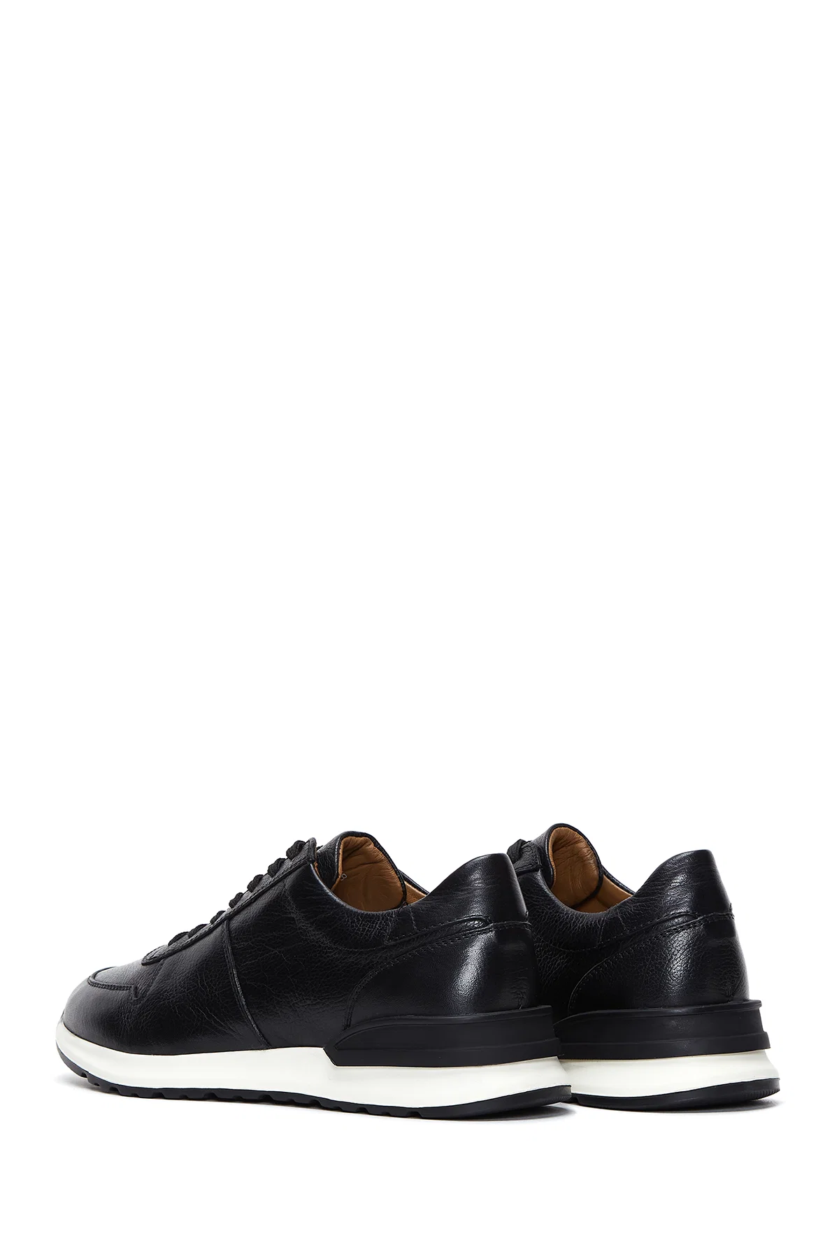Erkek Siyah Deri Sneaker - Image 5