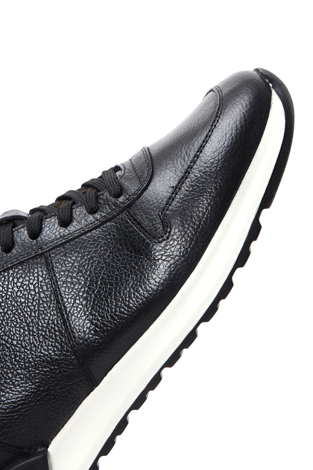 Erkek Siyah Deri Sneaker - Image 7