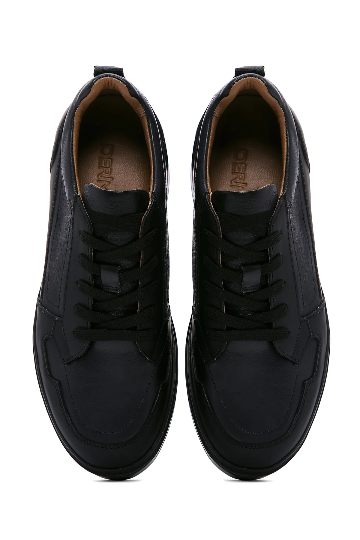 Erkek Siyah Deri Sneaker - Image 8