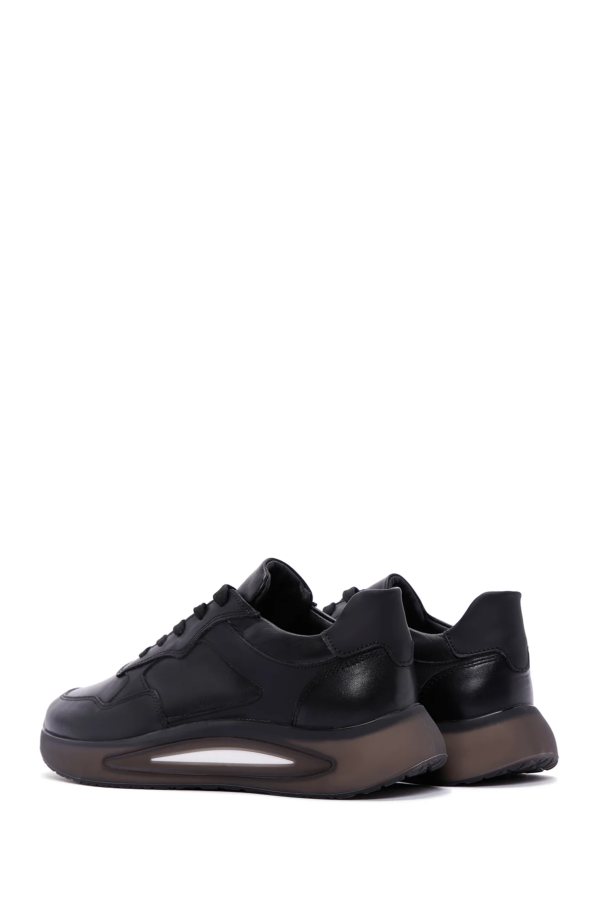 Erkek Siyah Deri Sneaker - Image 6
