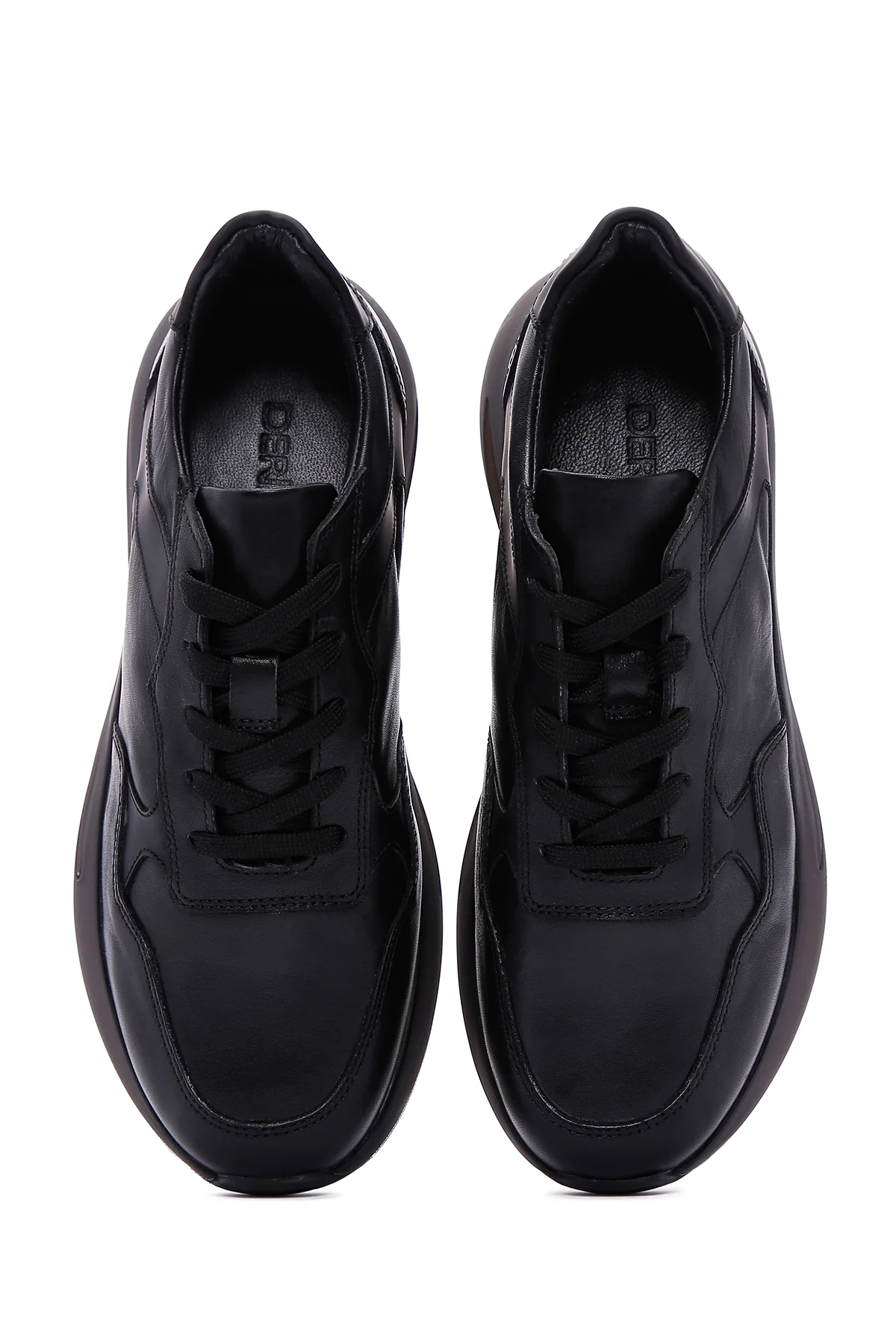 Erkek Siyah Deri Sneaker - Image 7