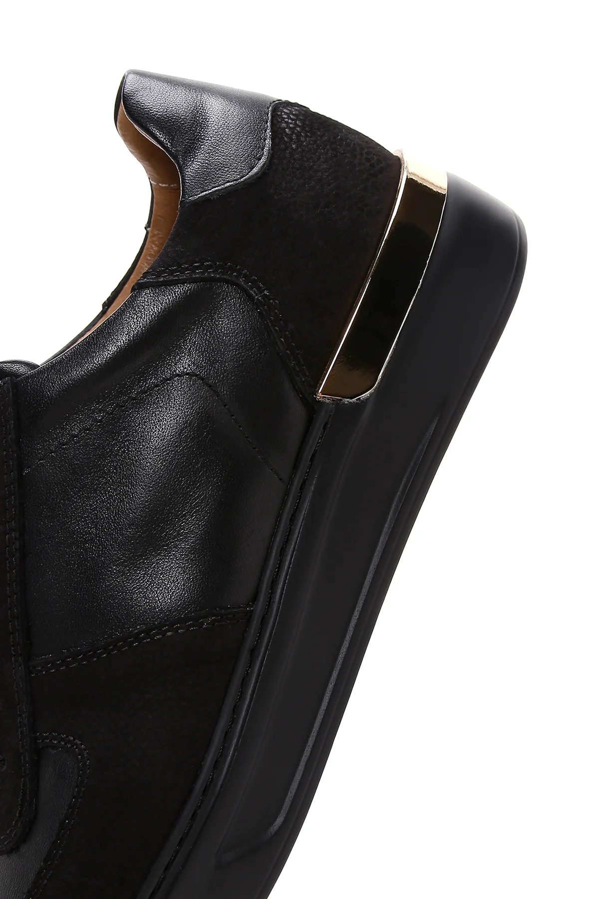 Erkek Siyah Deri Sneaker - Image 7