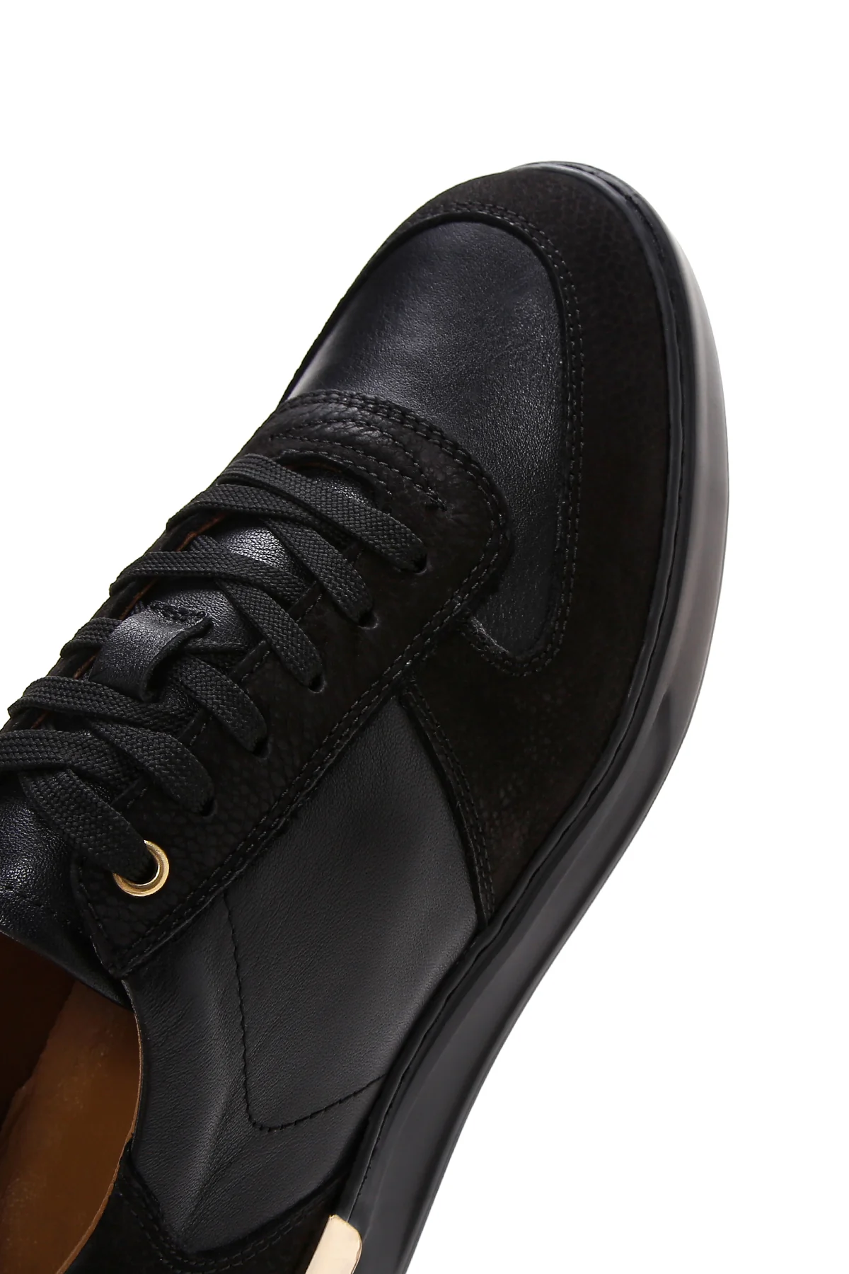 Erkek Siyah Deri Sneaker - Image 9