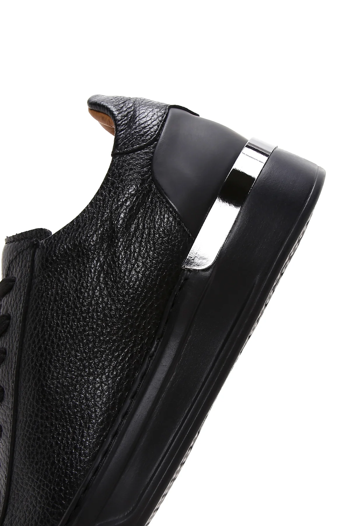 Erkek Siyah Deri Sneaker - Image 7