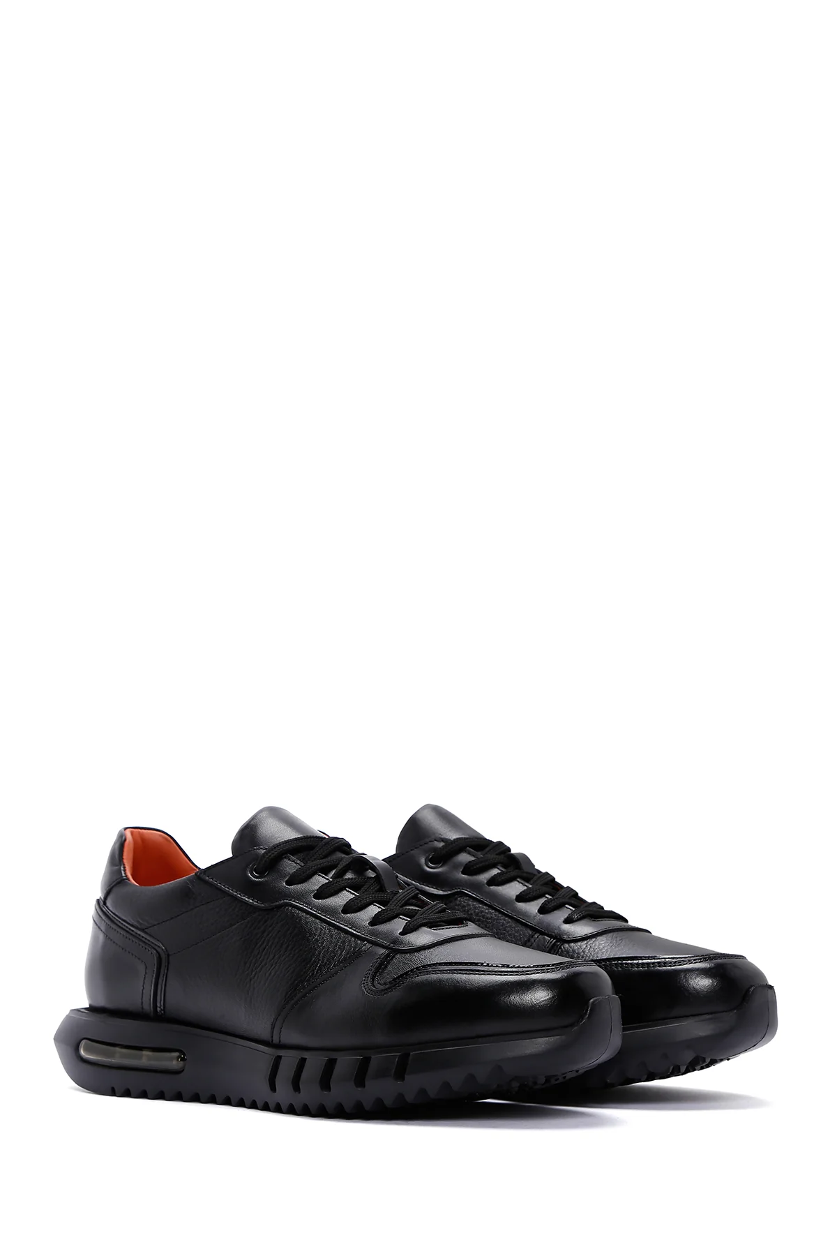 Erkek Siyah Deri Sneaker - Image 3