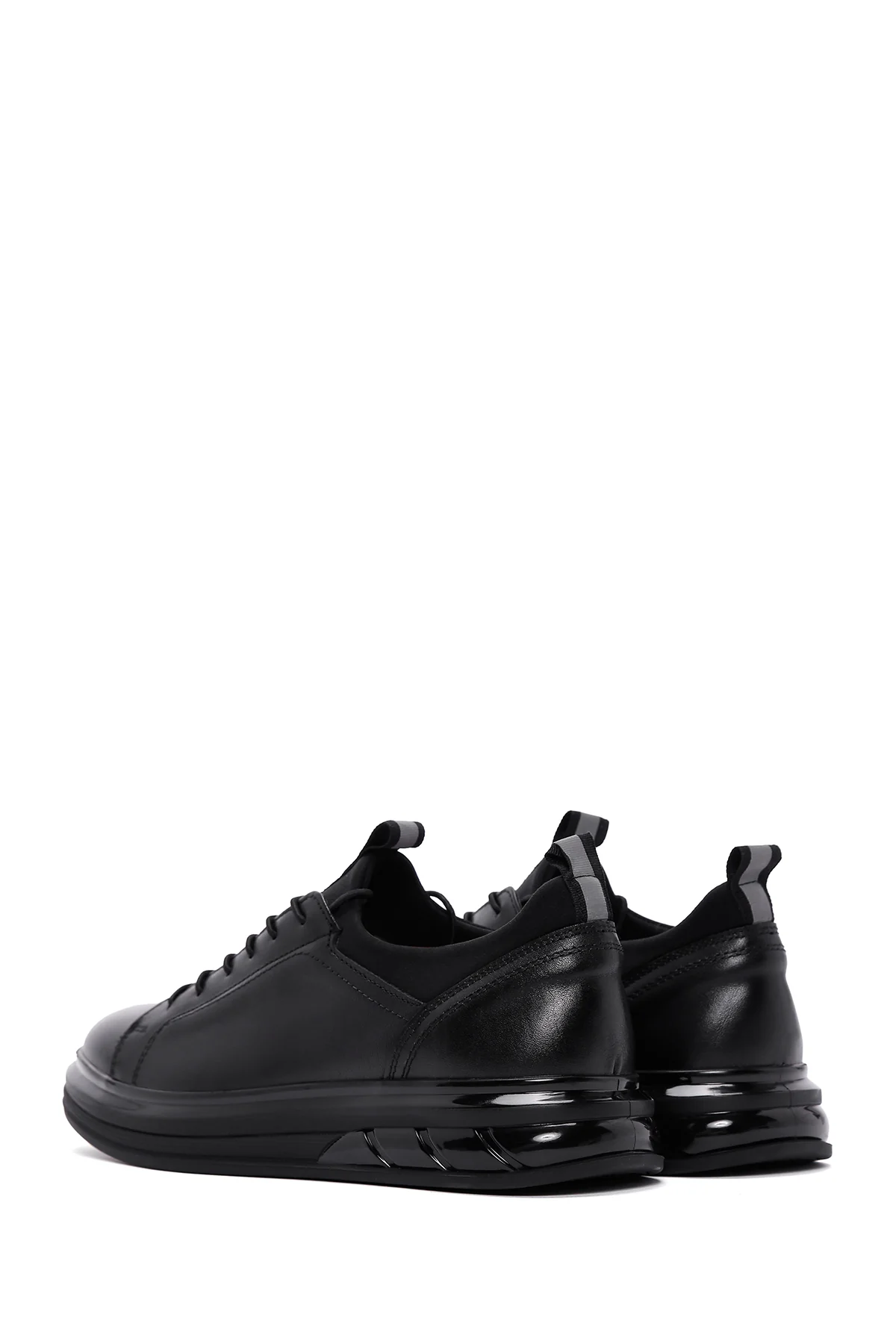 Erkek Siyah Deri Sneaker - Image 5