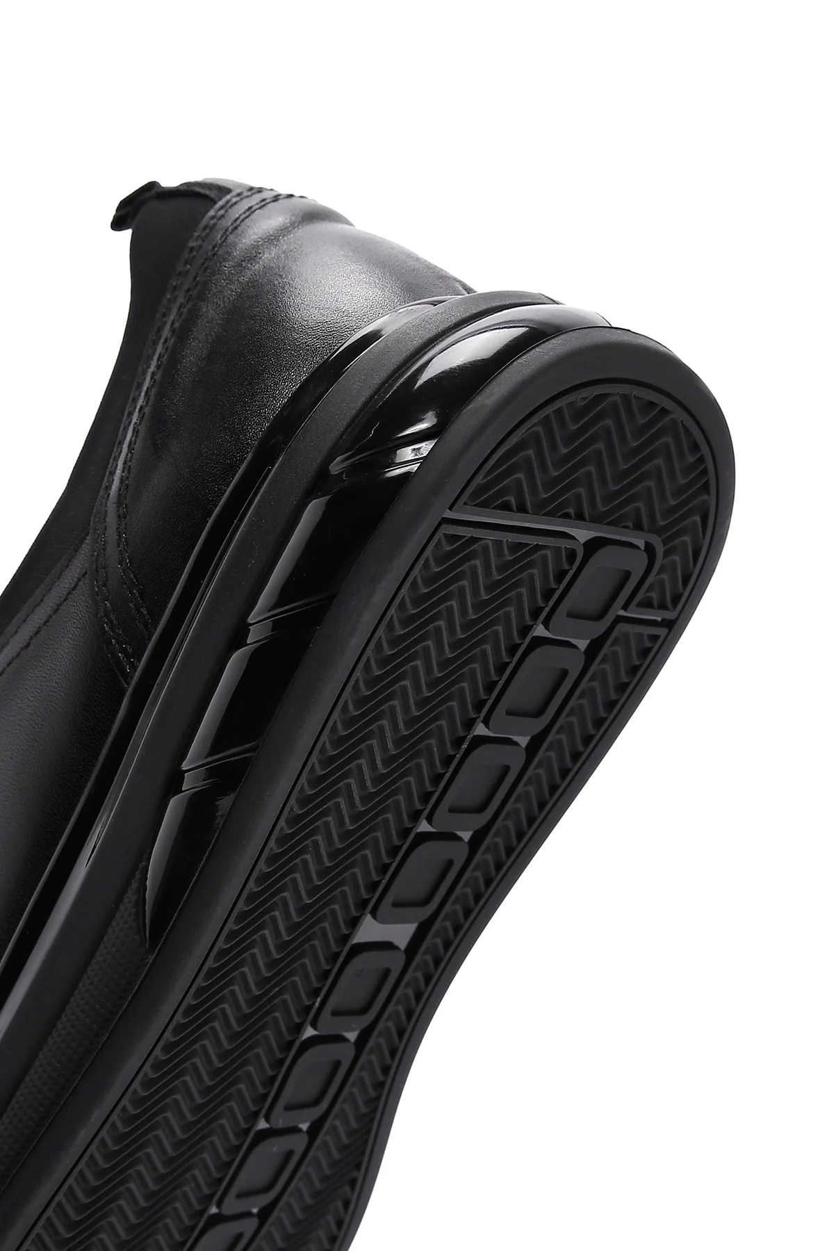 Erkek Siyah Deri Sneaker - Image 8