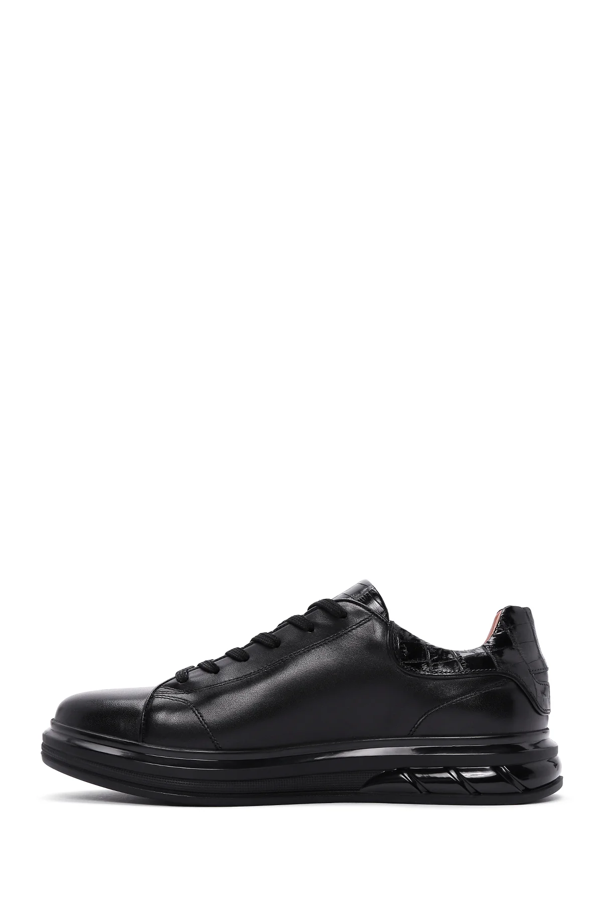 Erkek Siyah Deri Sneaker - Image 2