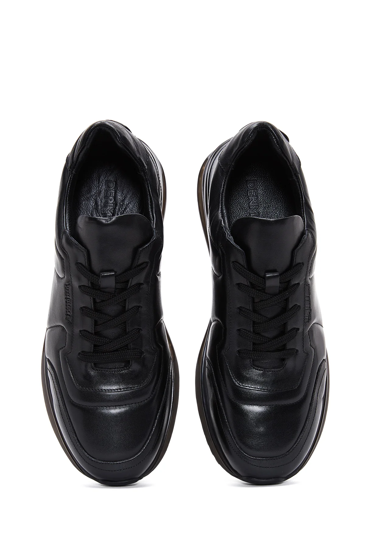Erkek Siyah Deri Sneaker - Image 6