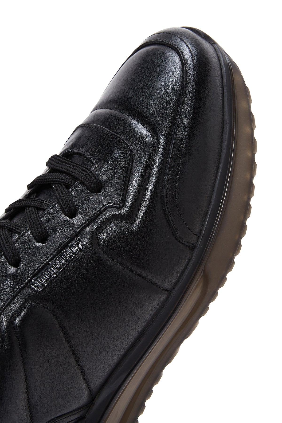 Erkek Siyah Deri Sneaker - Image 8