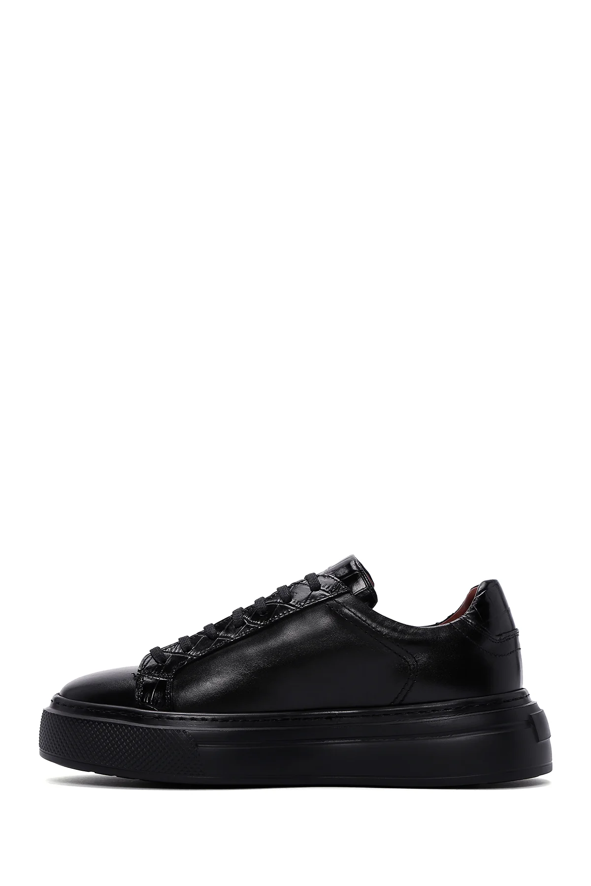 Erkek Siyah Deri Sneaker - Image 2
