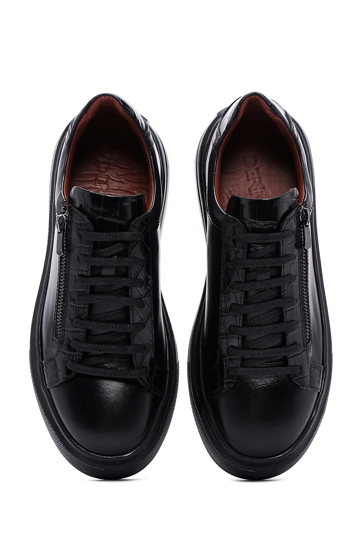 Erkek Siyah Deri Sneaker - Image 6