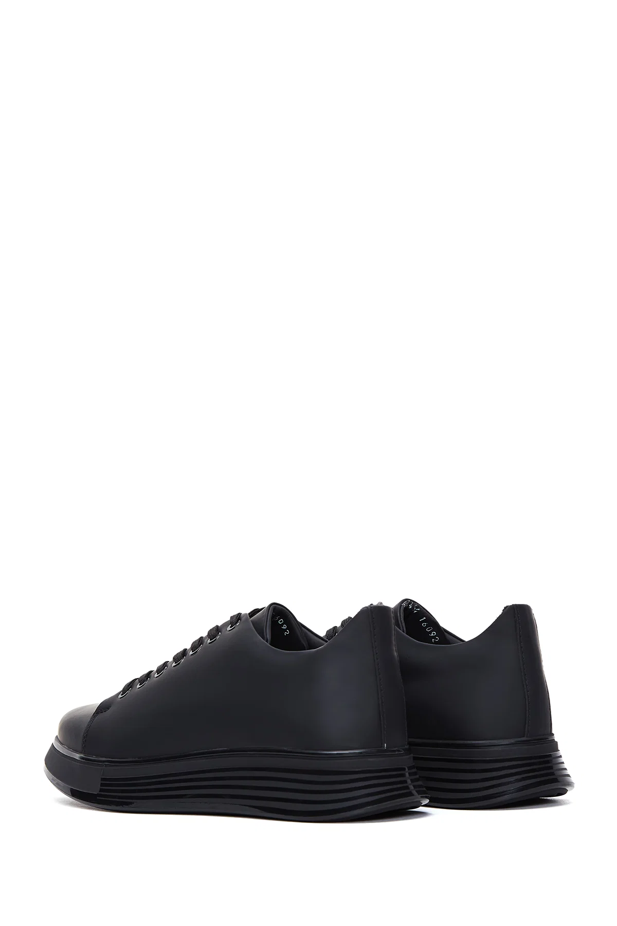 Erkek Siyah Deri Sneaker - Image 5