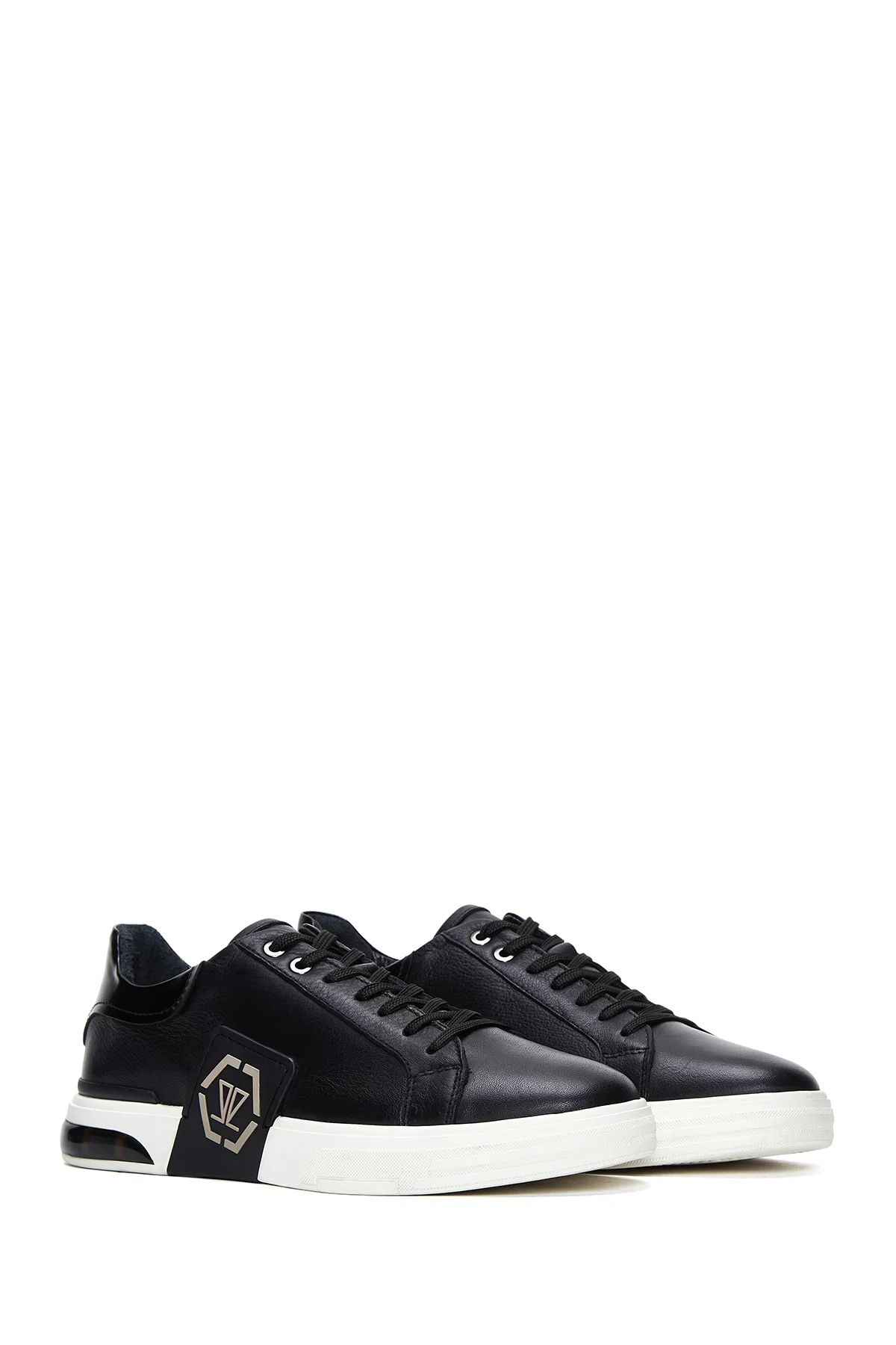 Erkek Siyah Deri Sneaker - Image 3