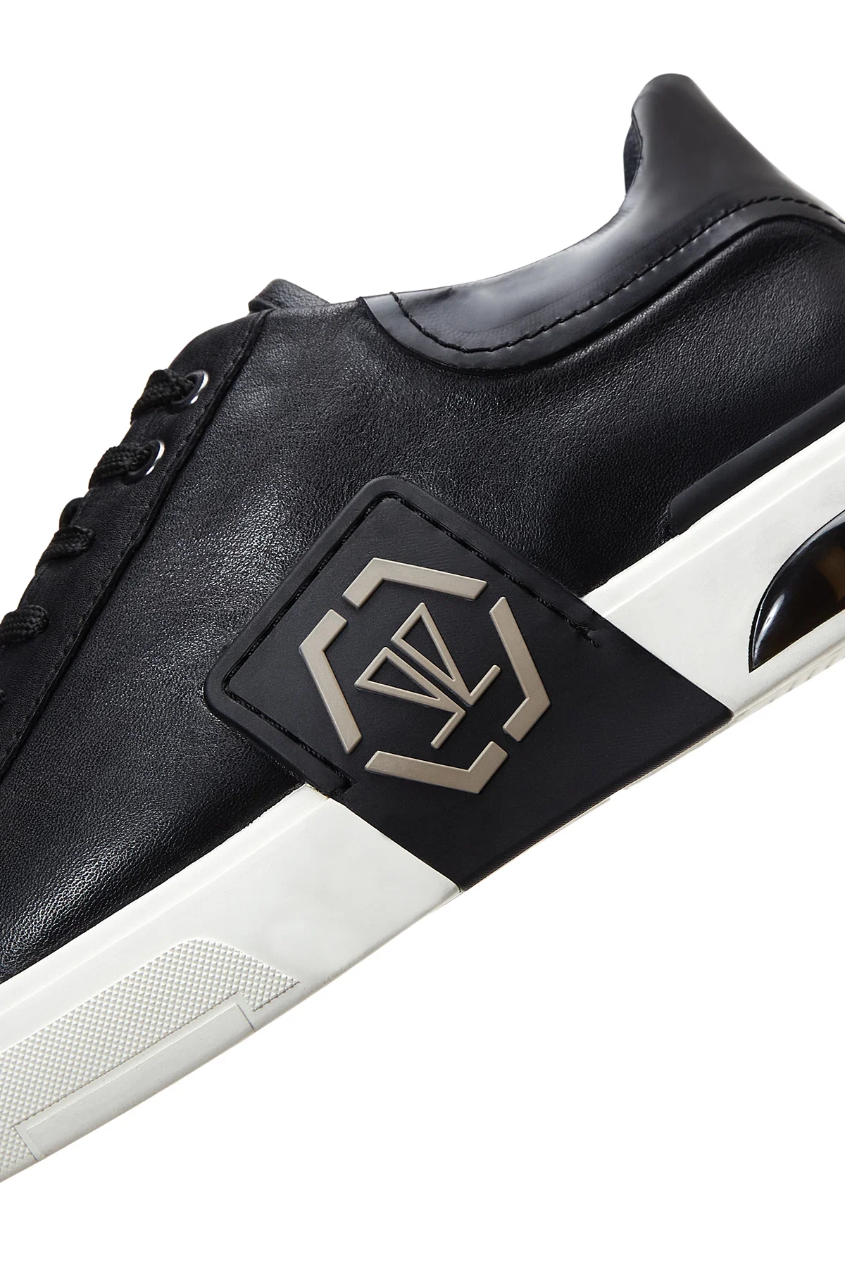 Erkek Siyah Deri Sneaker - Image 7