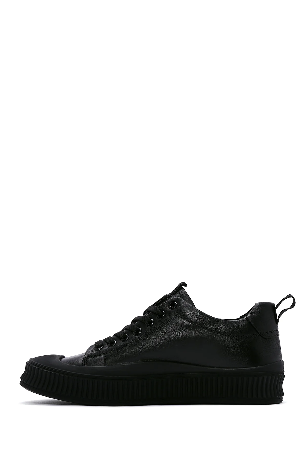 Erkek Siyah Deri Sneaker - Image 2