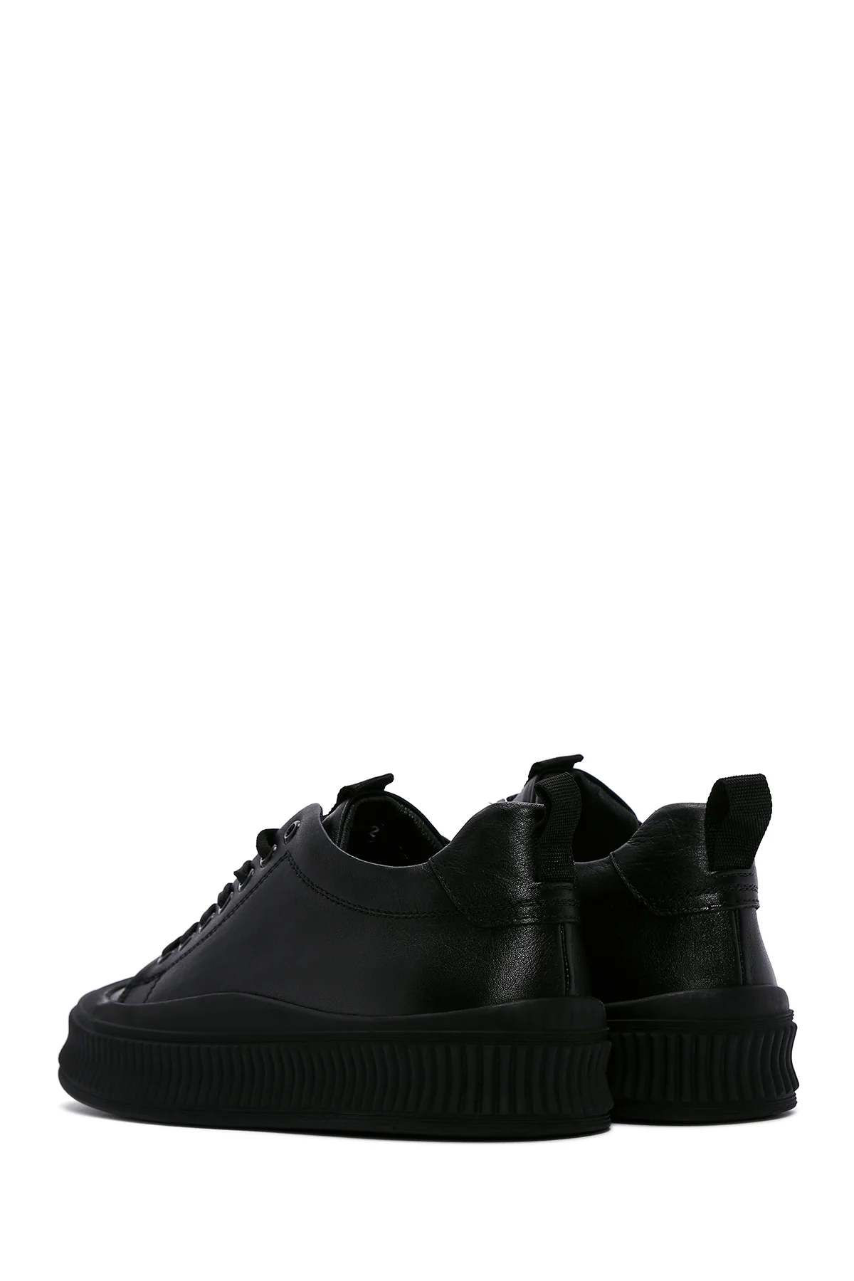 Erkek Siyah Deri Sneaker - Image 5