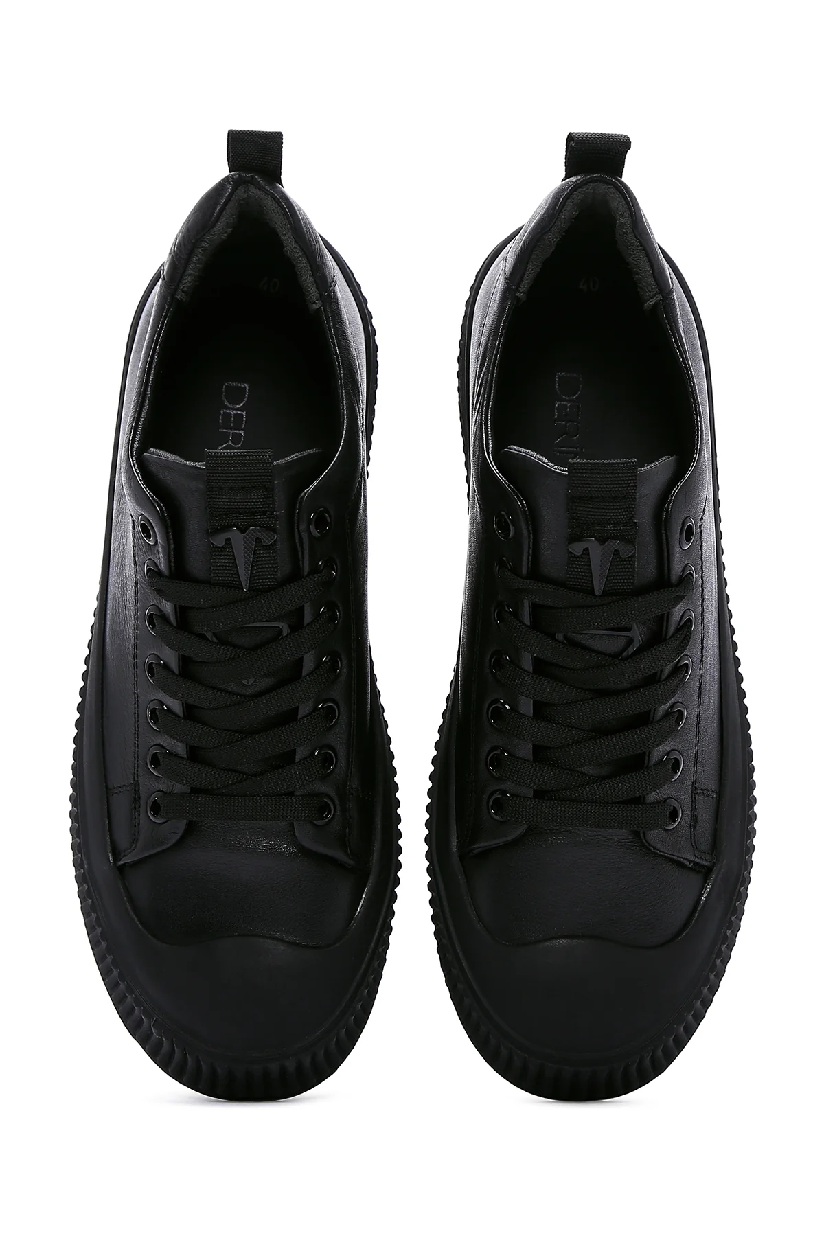 Erkek Siyah Deri Sneaker - Image 6