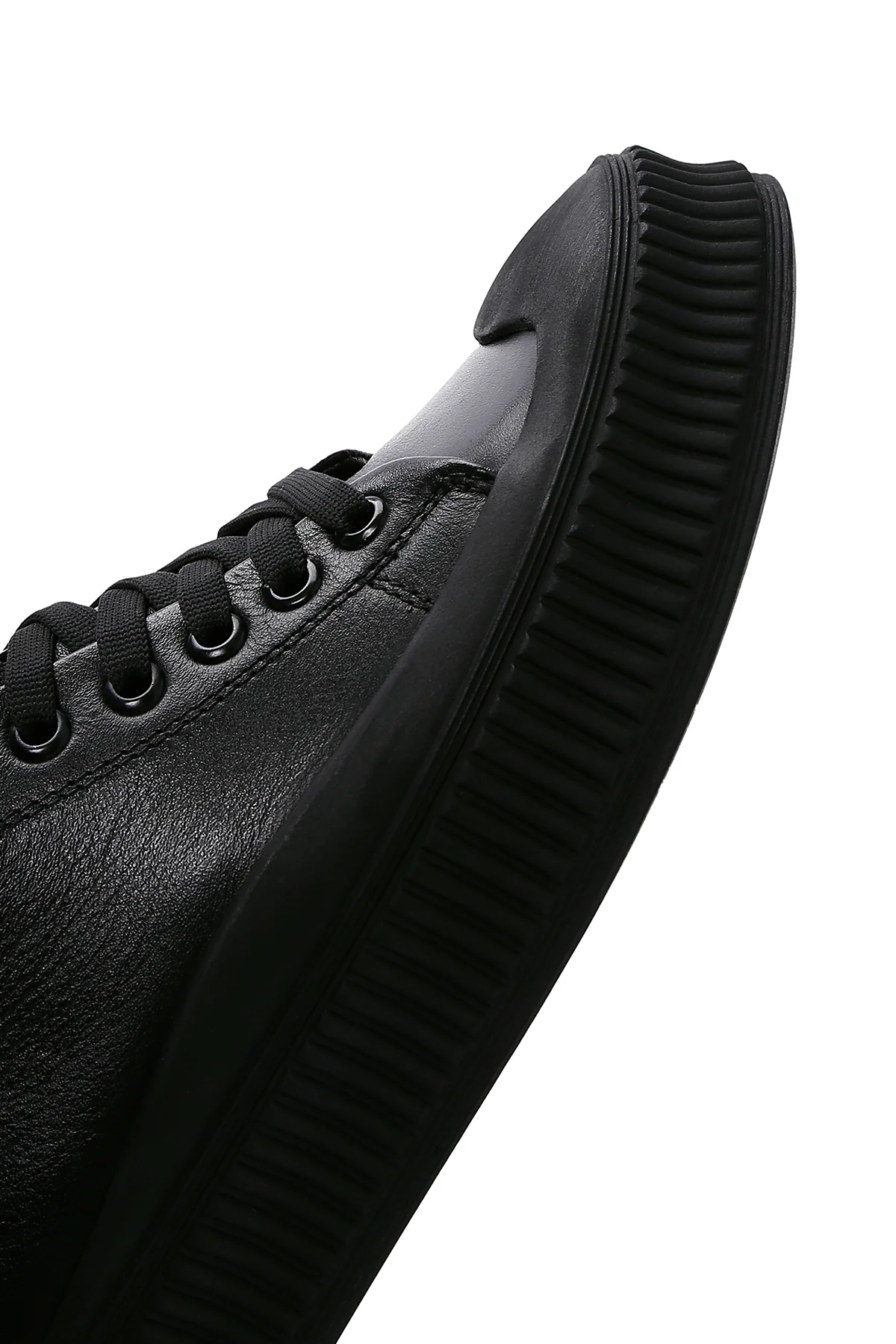 Erkek Siyah Deri Sneaker - Image 9