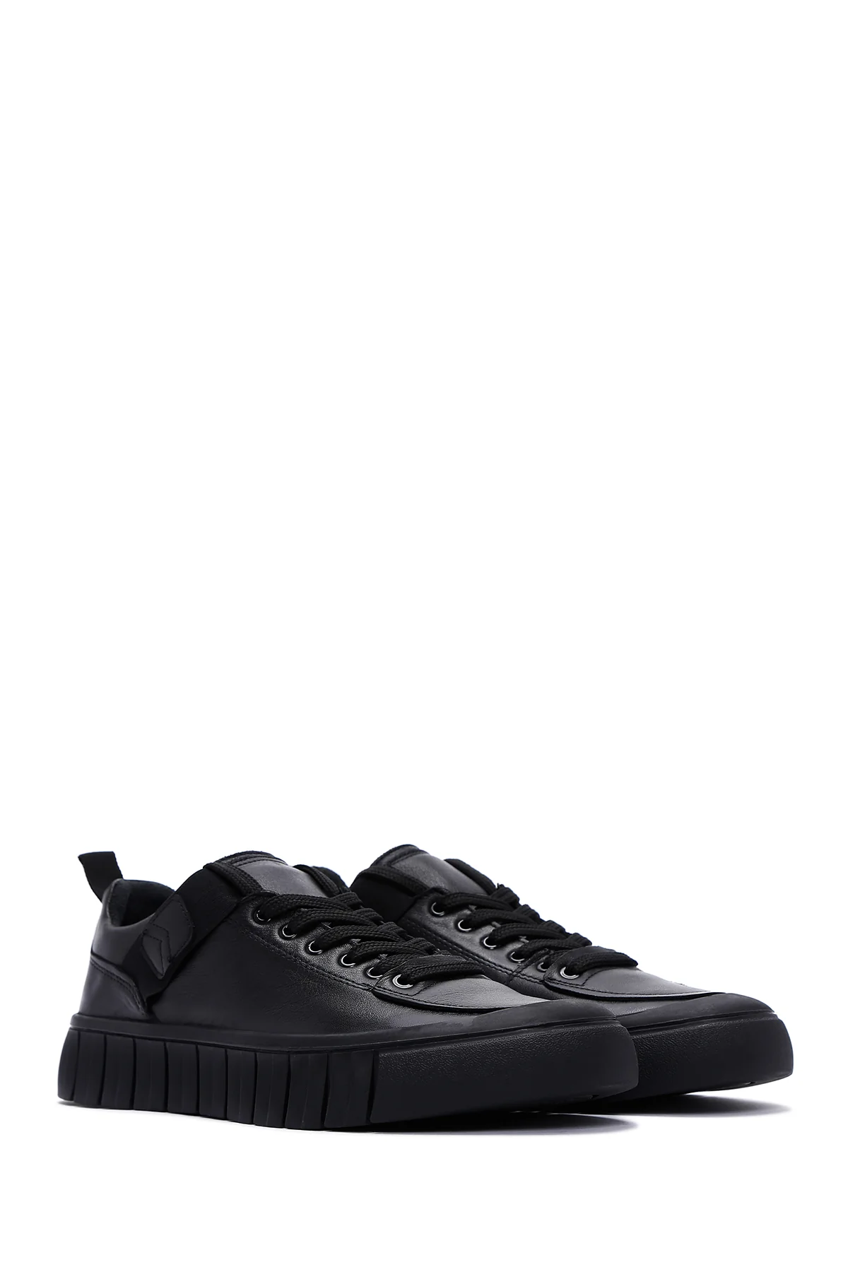 Erkek Siyah Deri Sneaker - Image 3