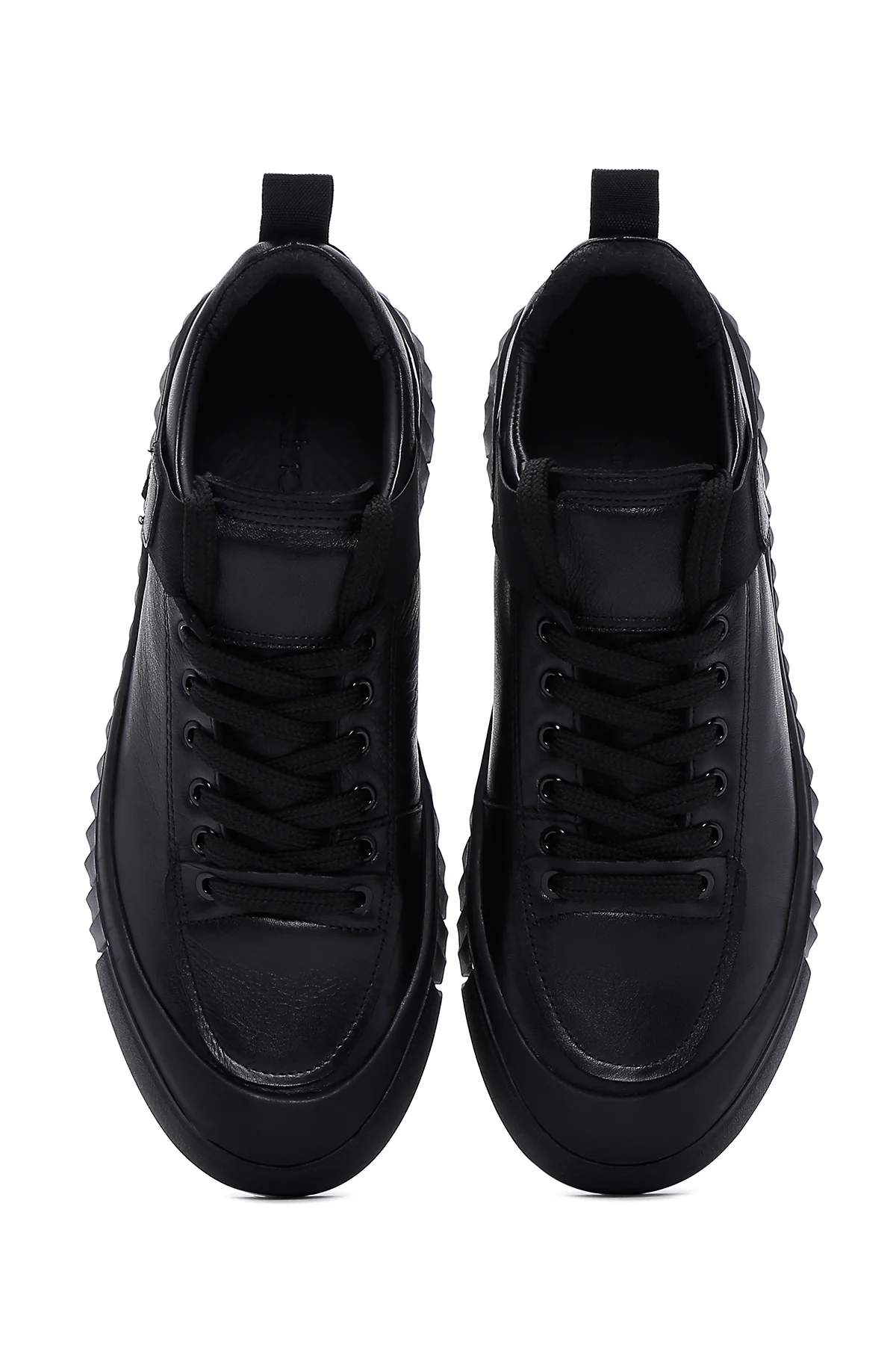 Erkek Siyah Deri Sneaker - Image 6