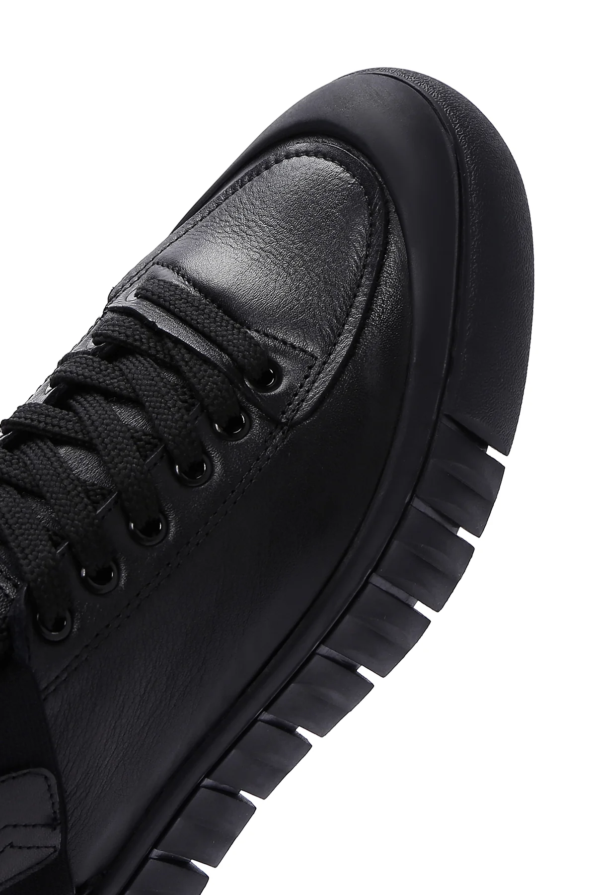 Erkek Siyah Deri Sneaker - Image 7