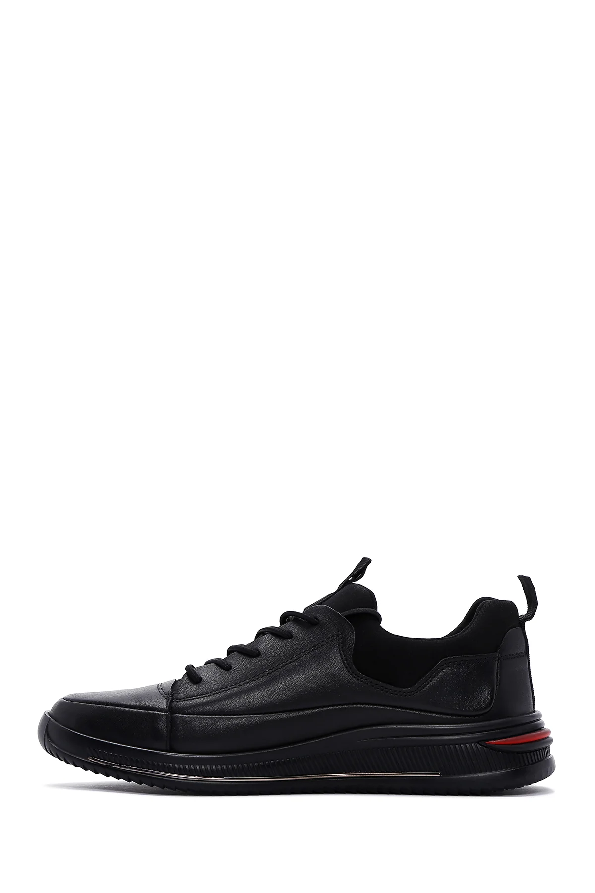 Erkek Siyah Deri Sneaker - Image 2