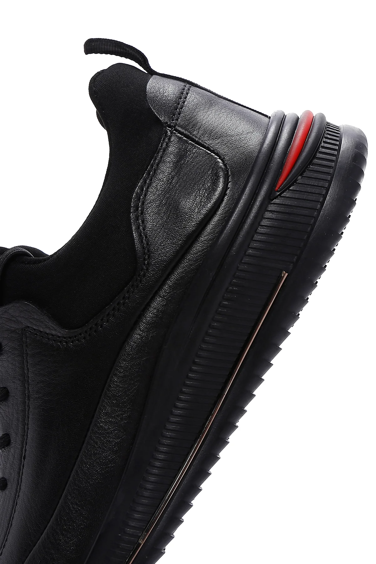Erkek Siyah Deri Sneaker - Image 7