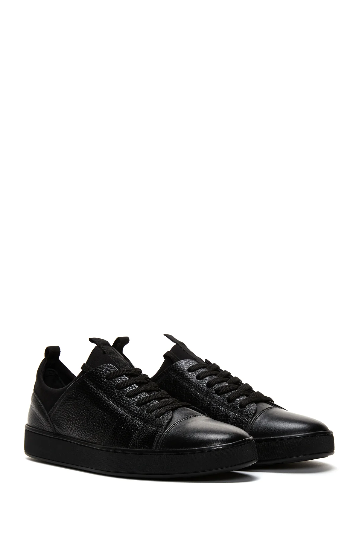 Erkek Siyah Deri Sneaker - Image 3