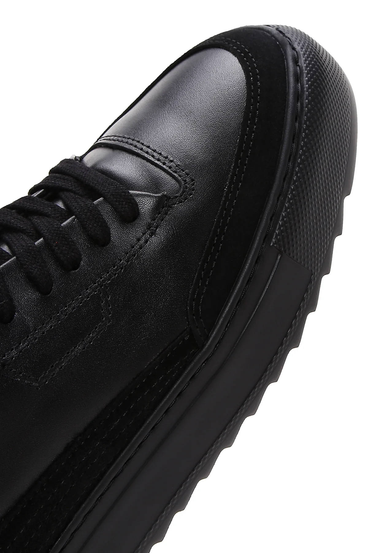 Erkek Siyah Deri Sneaker - Image 10