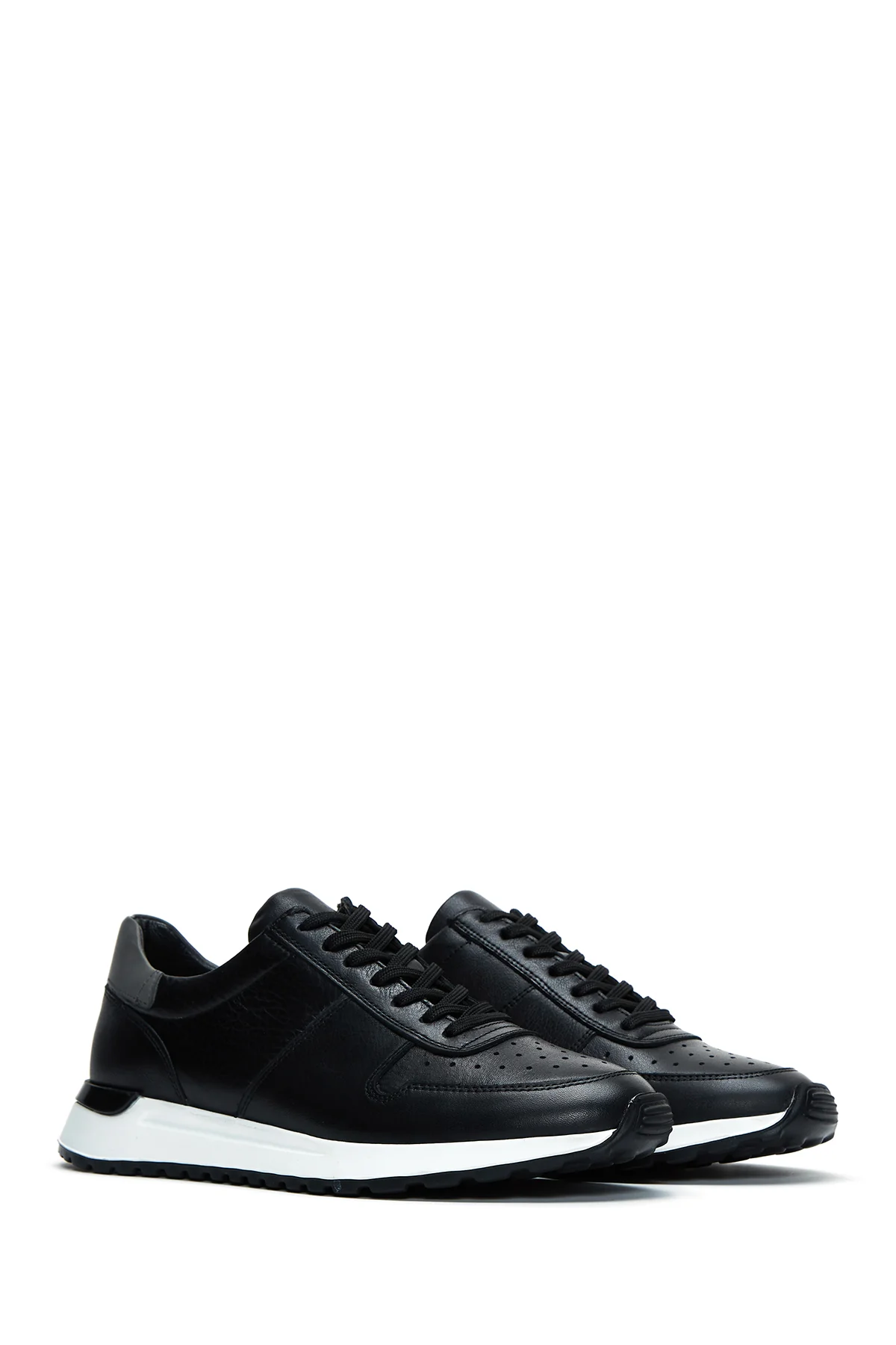 Erkek Siyah Deri Sneaker - Image 3