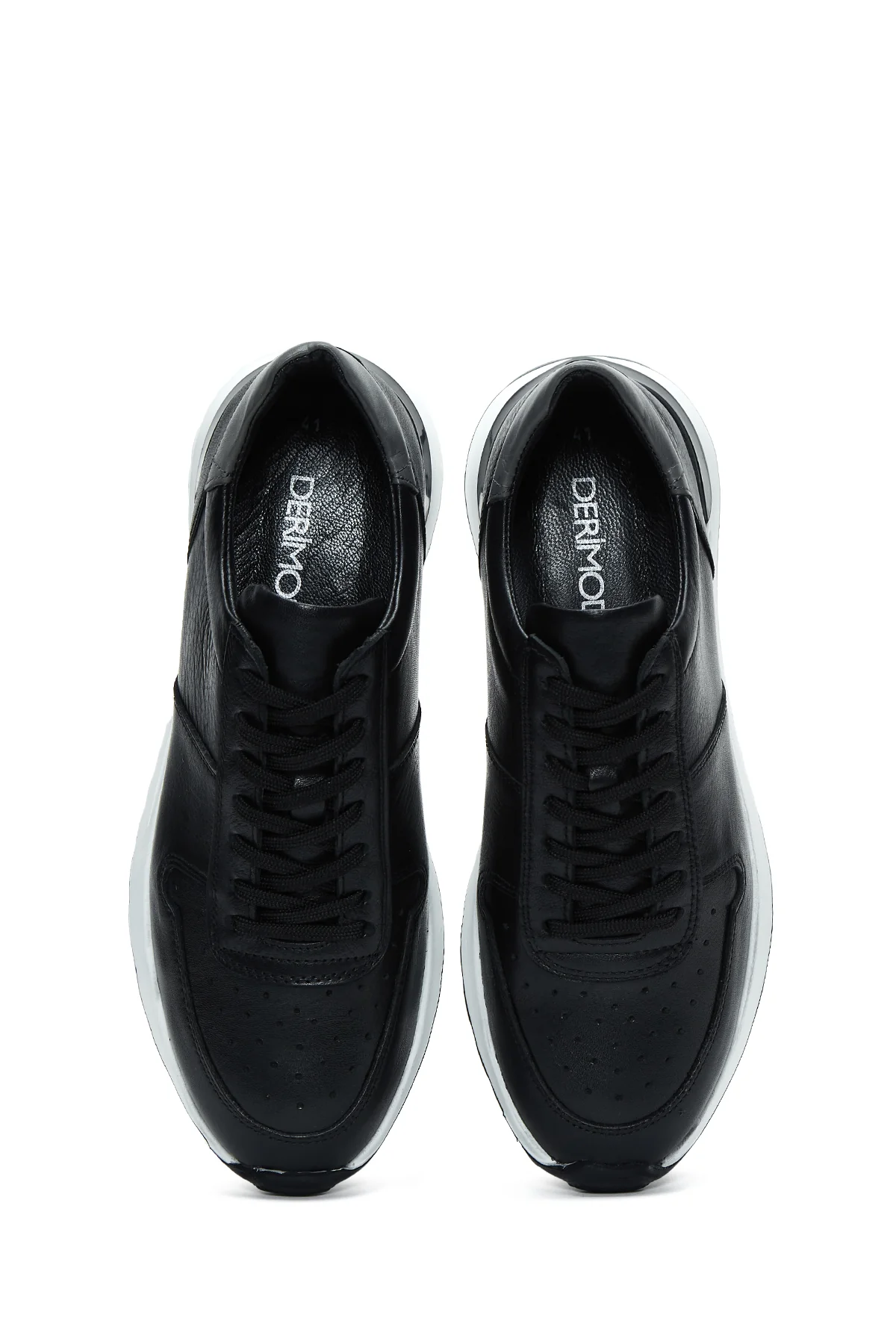 Erkek Siyah Deri Sneaker - Image 6