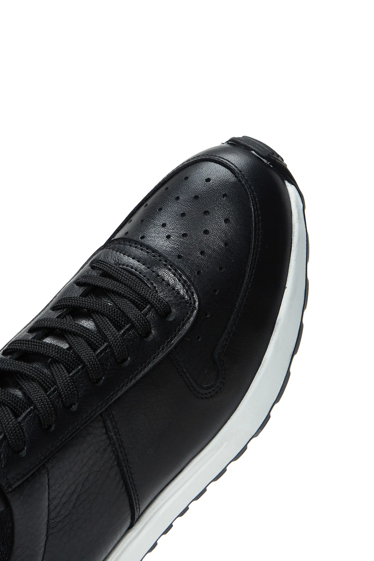 Erkek Siyah Deri Sneaker - Image 7