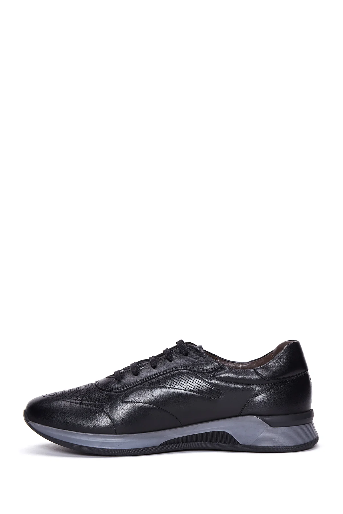 Erkek Siyah Deri Sneaker - Image 2