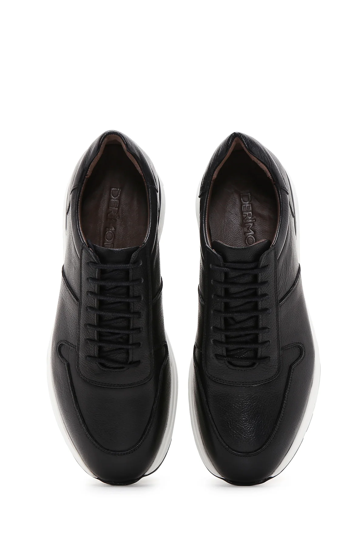 Erkek Siyah Deri Sneaker - Image 6