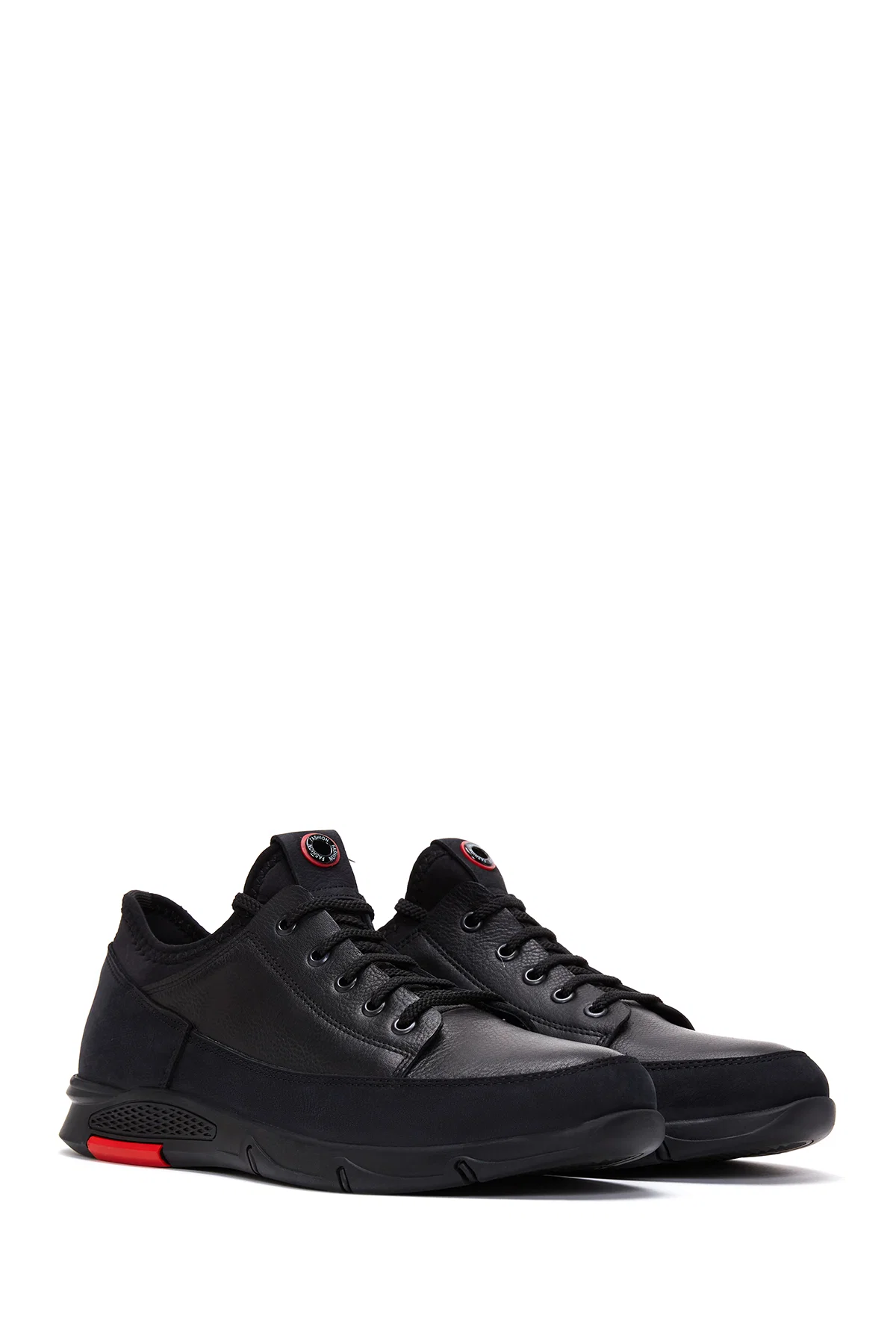 Erkek Siyah Deri Sneaker - Image 3