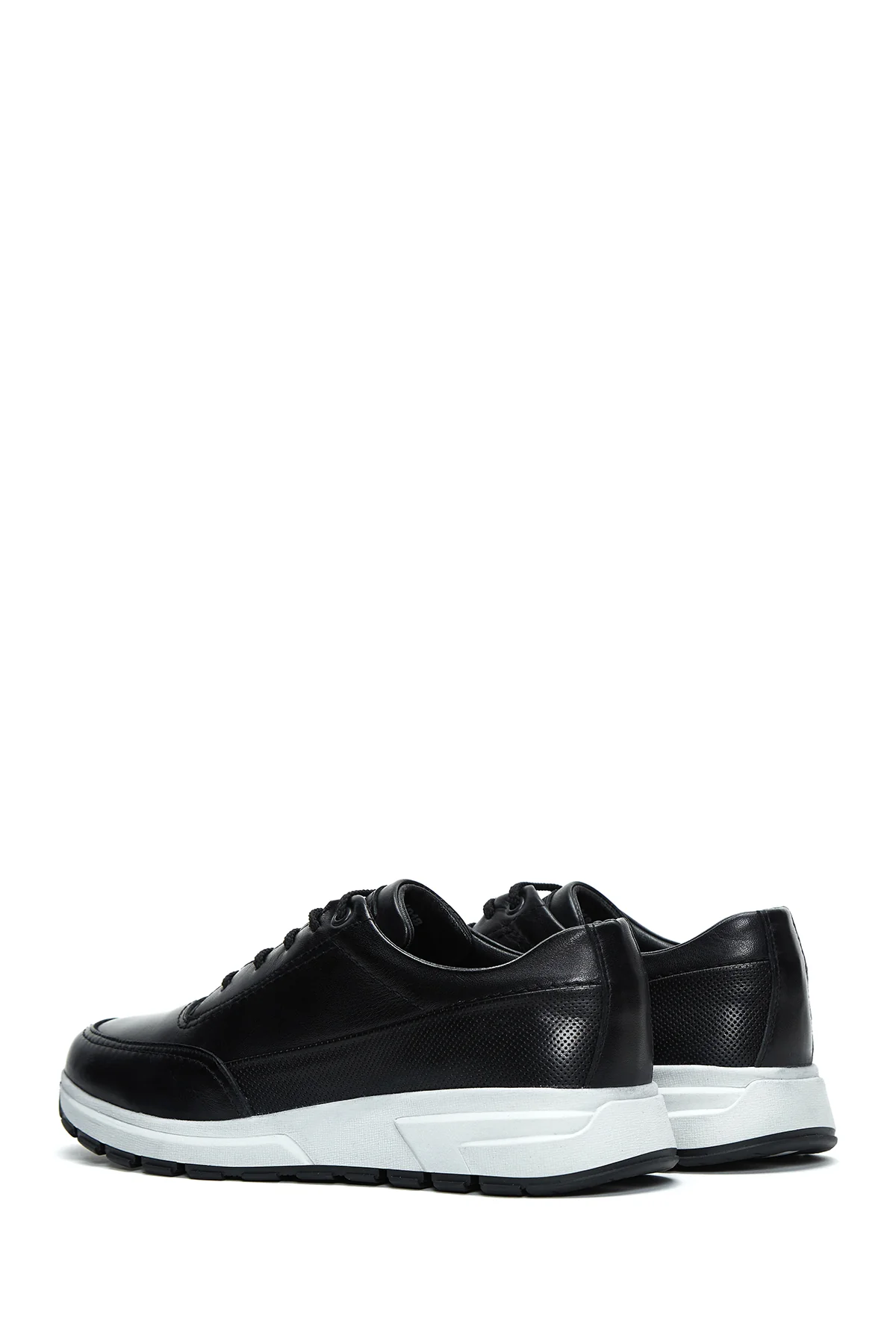 Erkek Siyah Deri Sneaker - Image 5