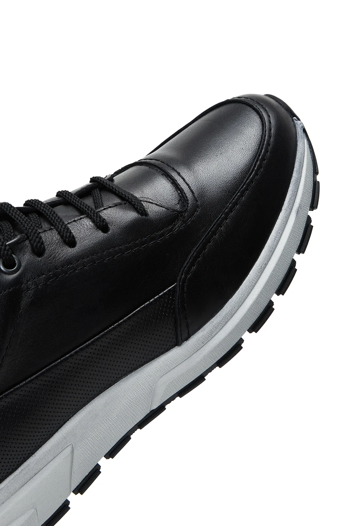 Erkek Siyah Deri Sneaker - Image 8
