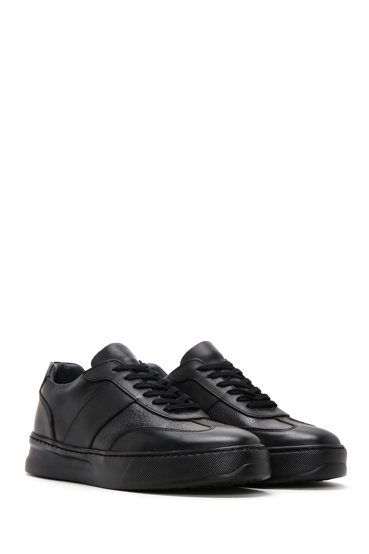Erkek Siyah Deri Sneaker - Image 3