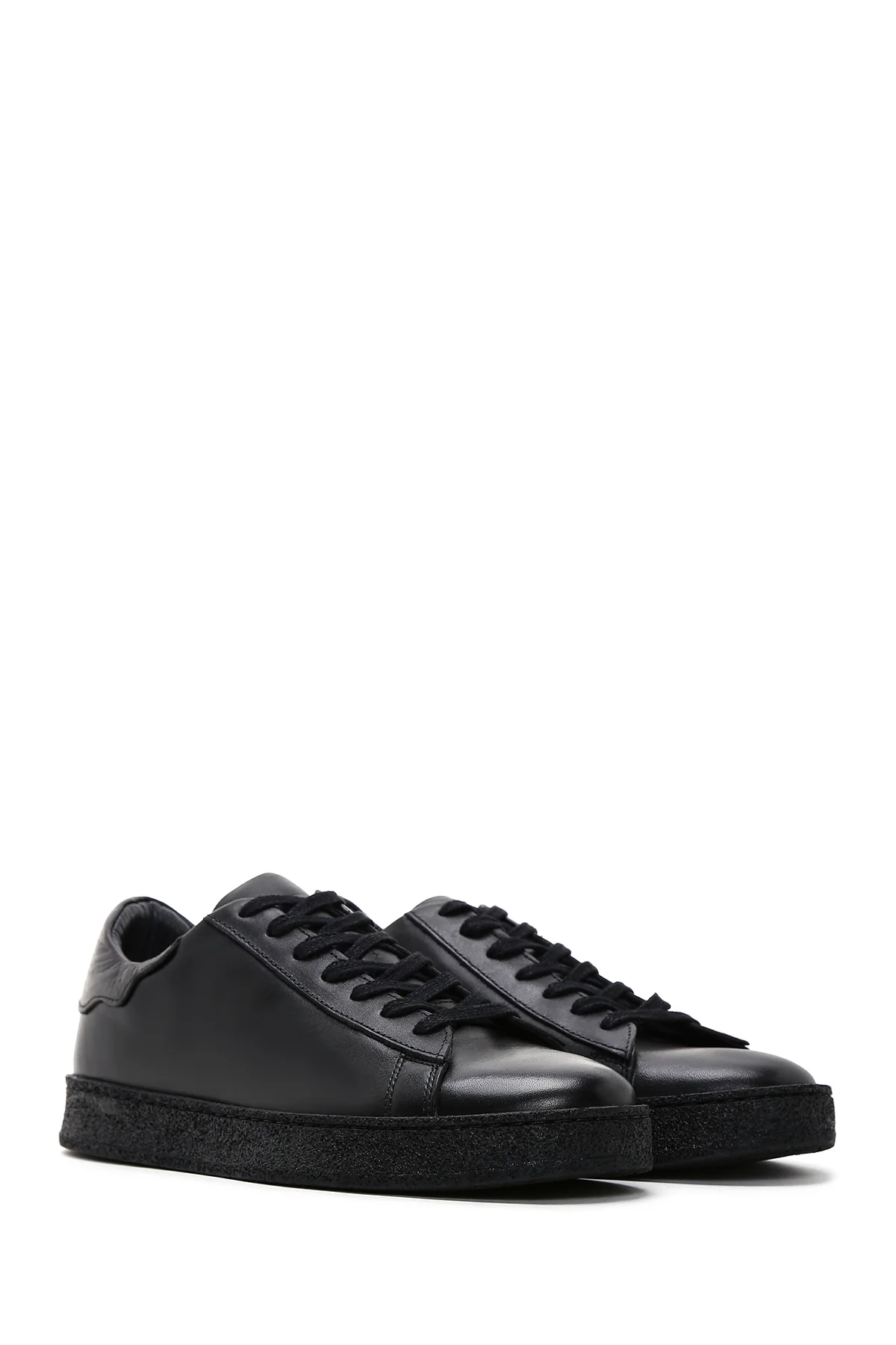 Erkek Siyah Deri Sneaker - Image 3