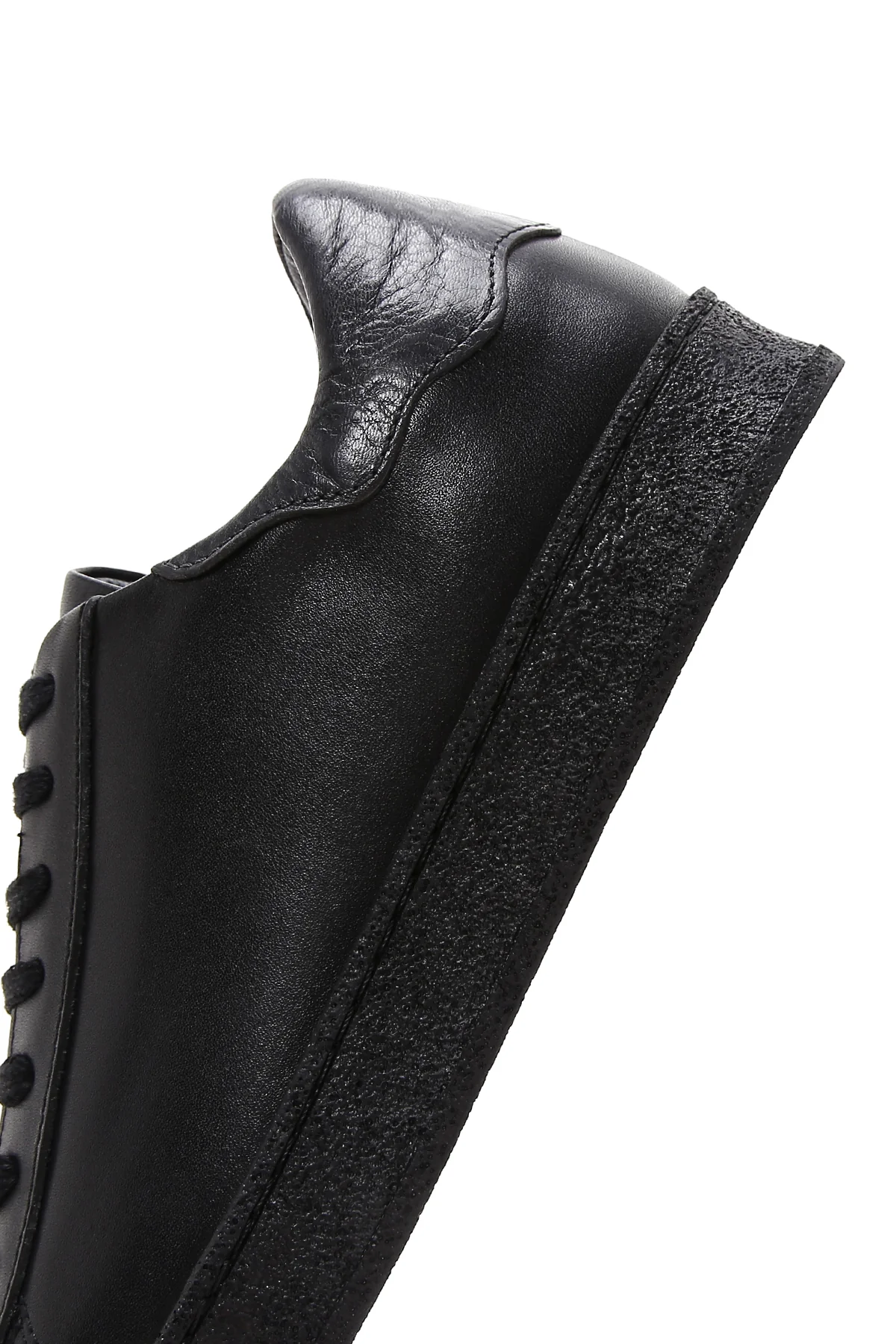 Erkek Siyah Deri Sneaker - Image 7