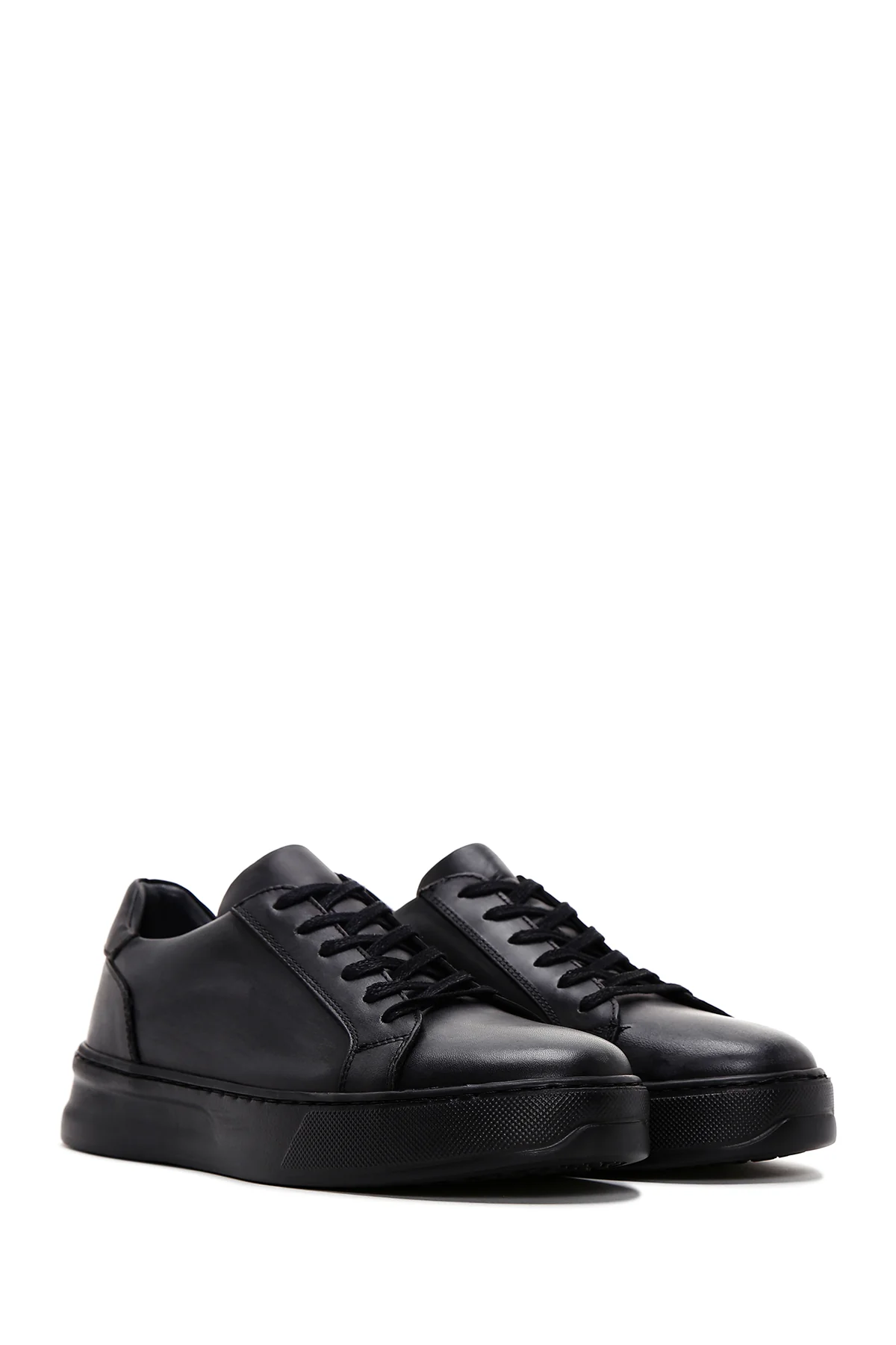 Erkek Siyah Deri Sneaker - Image 3