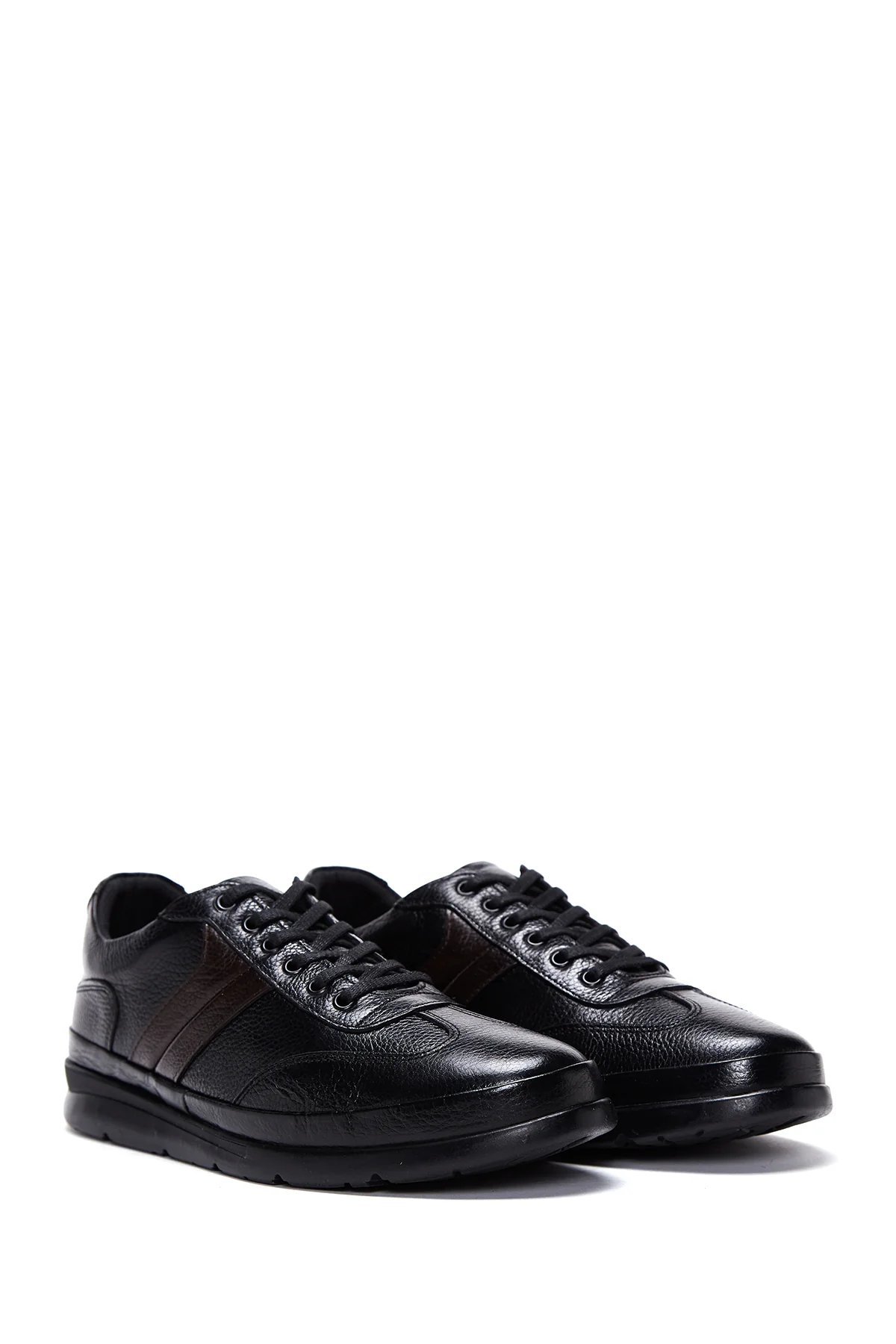 Erkek Siyah Deri Sneaker - Image 3