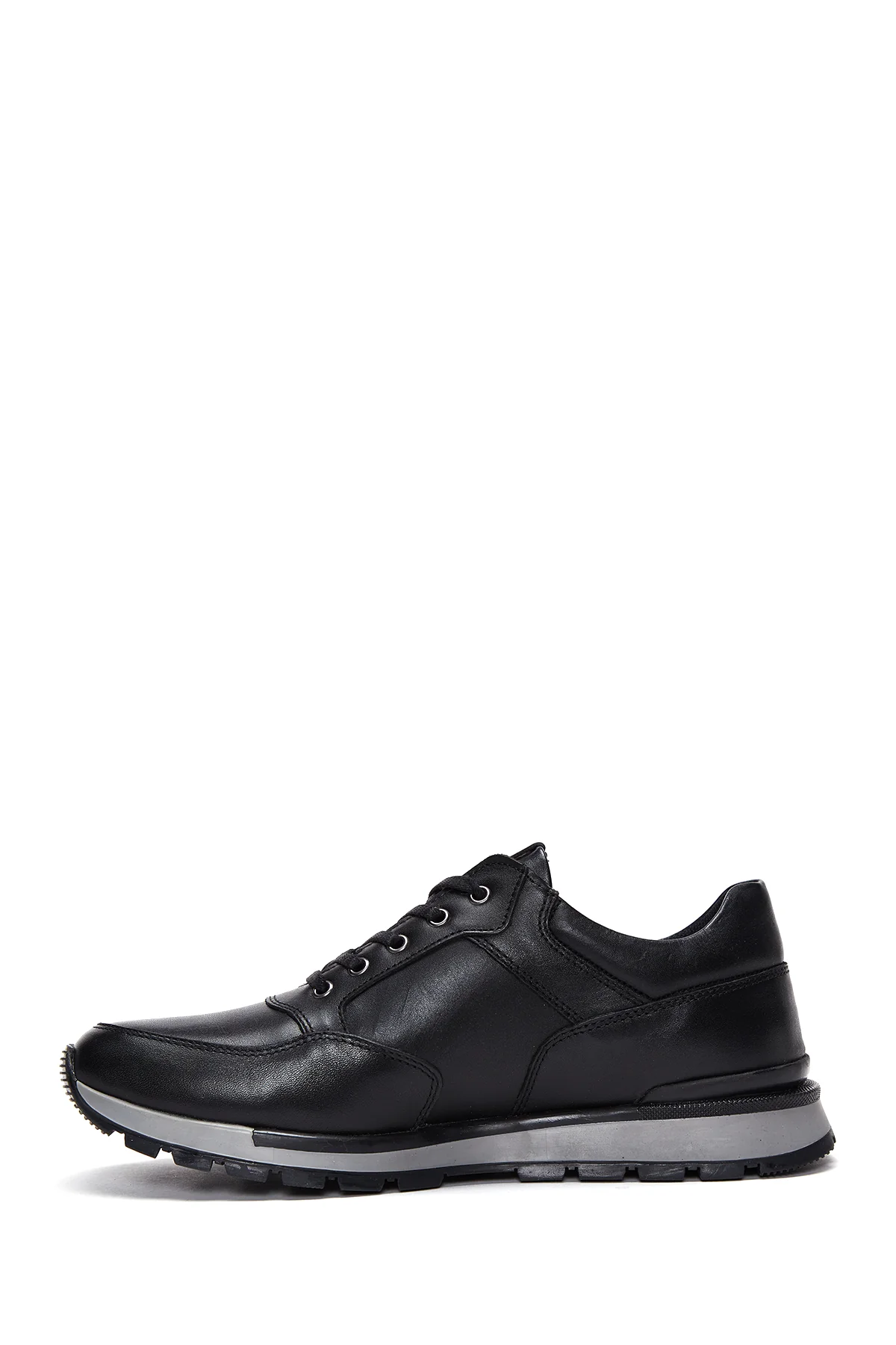 Erkek Siyah Deri Sneaker - Image 2