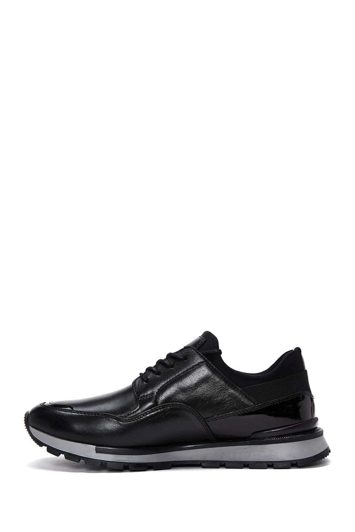 Erkek Siyah Deri Sneaker - Image 2