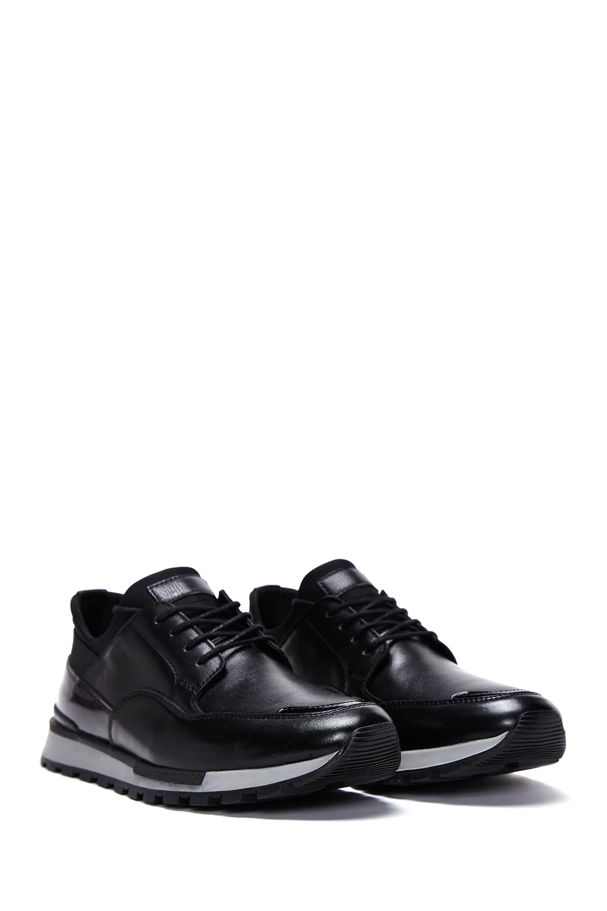 Erkek Siyah Deri Sneaker - Image 3