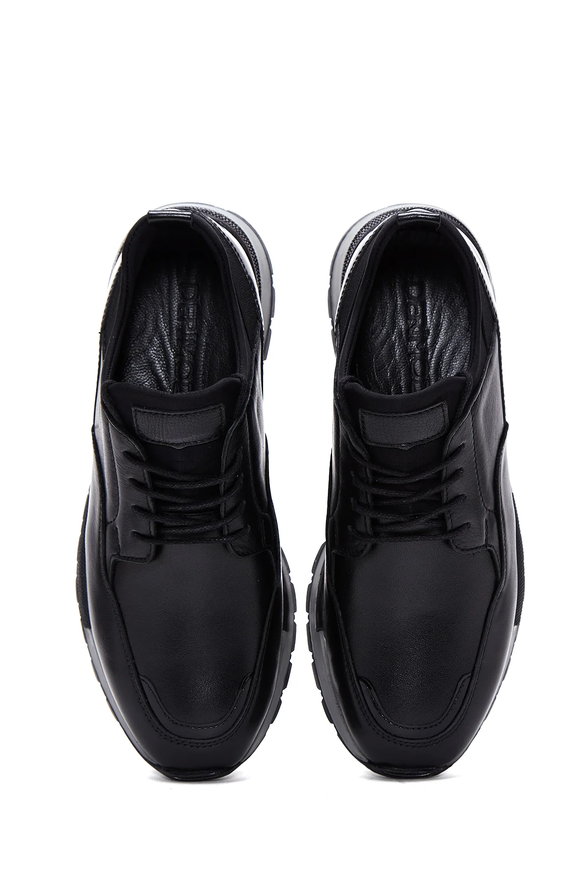 Erkek Siyah Deri Sneaker - Image 6